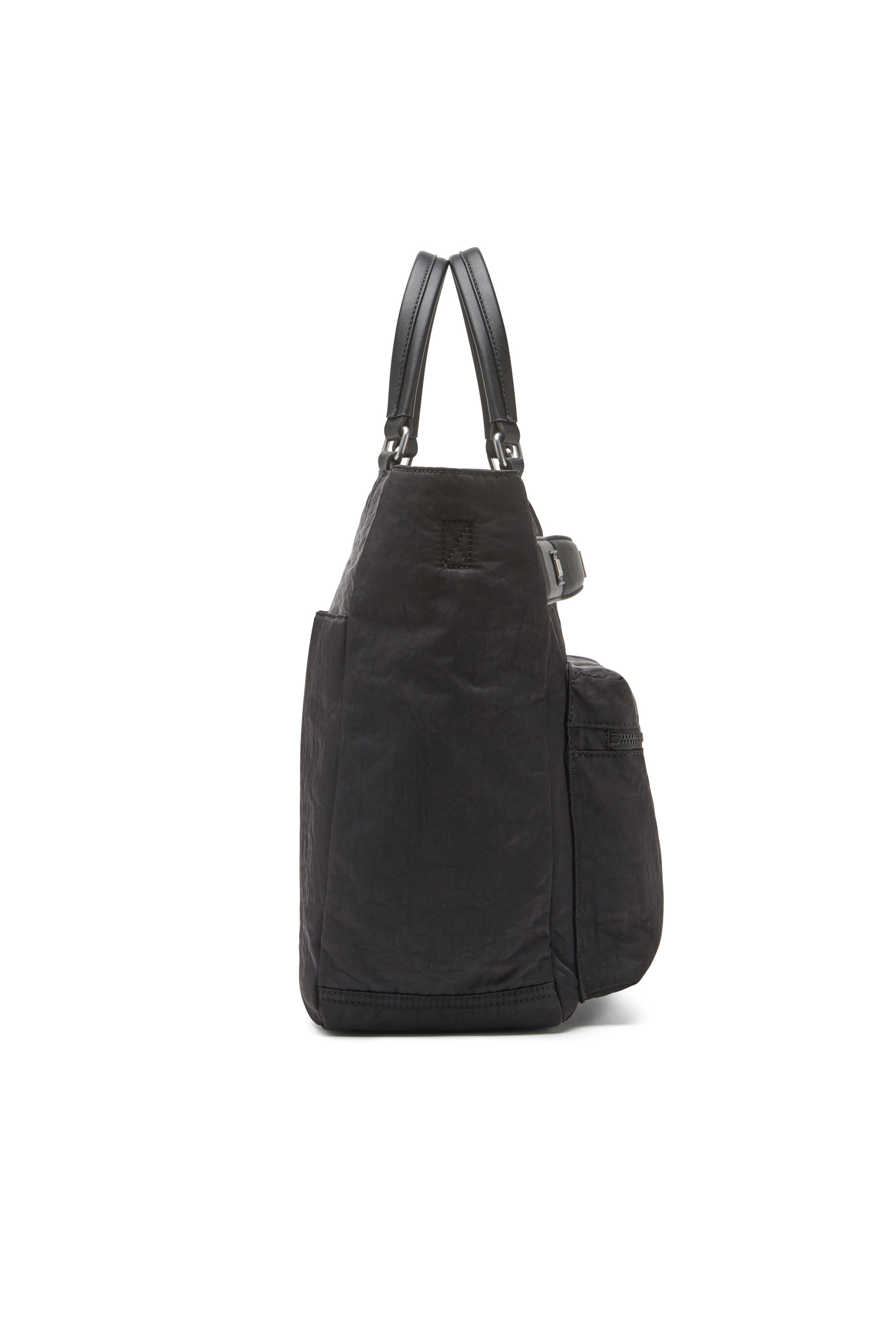 Diesel - LOGOS BRIEFCASE, Male's Logos-Briefcase in washed nylon in ブラック - 4