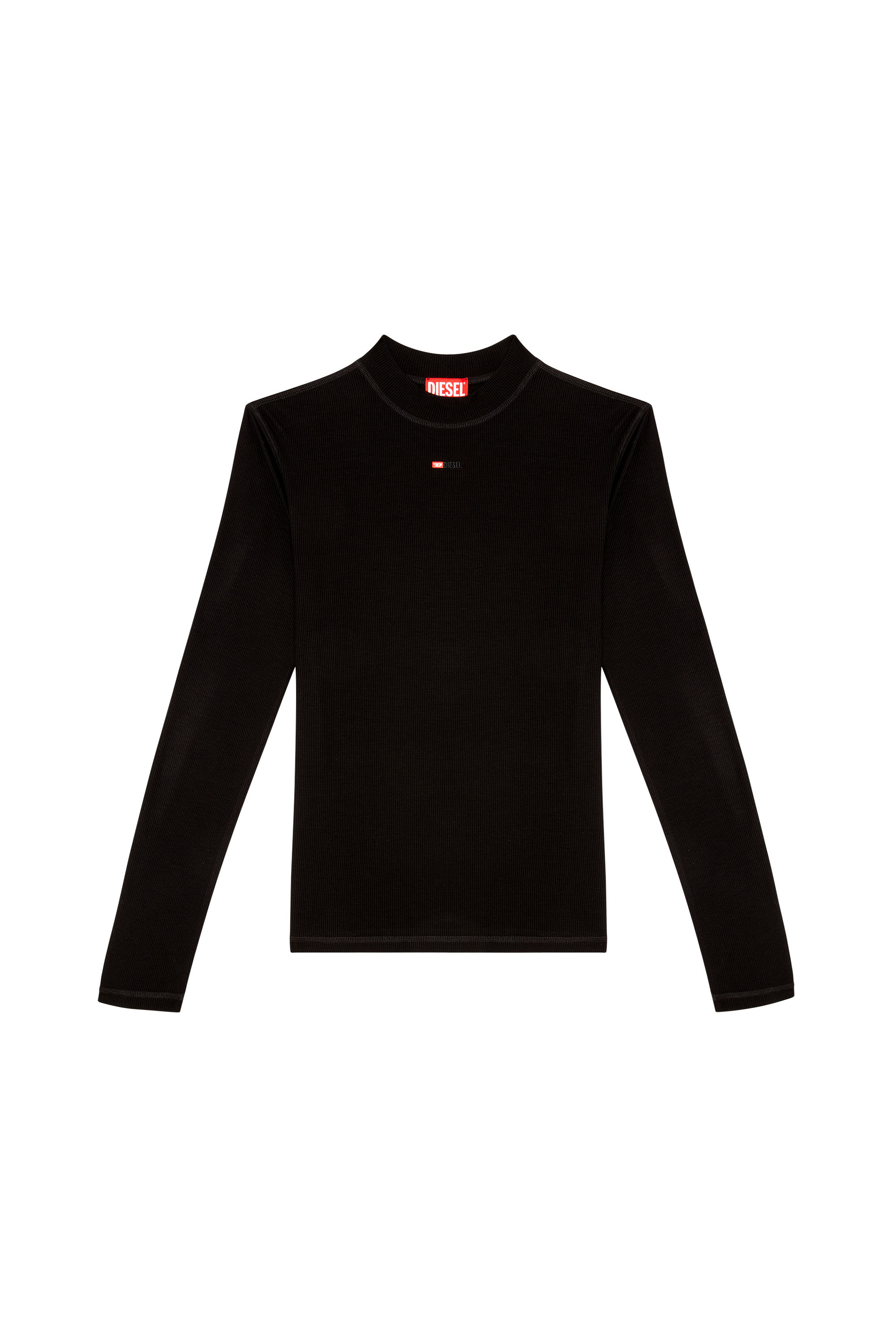 Diesel - T-MOKKY-LS-MICRODIV, Unisex's Mock-neck top with micro logo in ブラック - 3