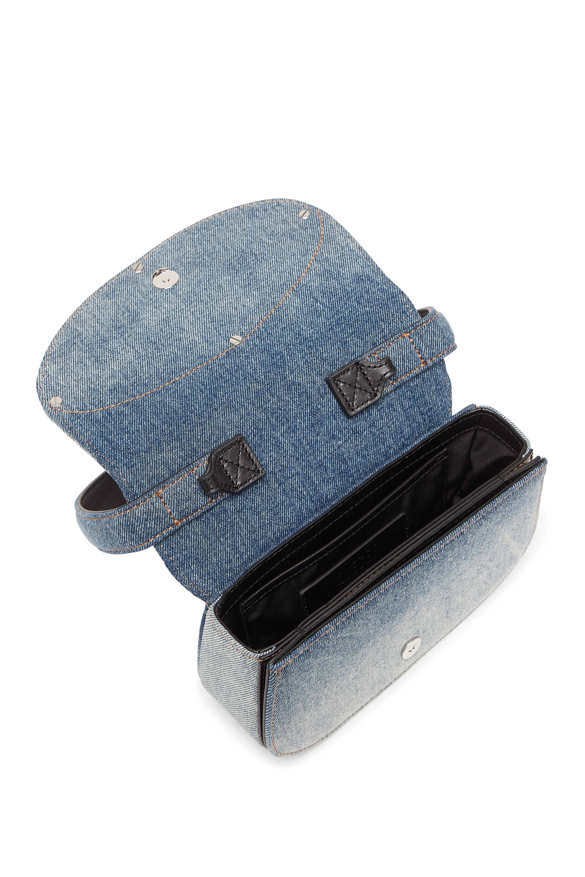 Diesel - 1DR, Female's デニムショルダーバッグ in ブルー/ホワイト - 4