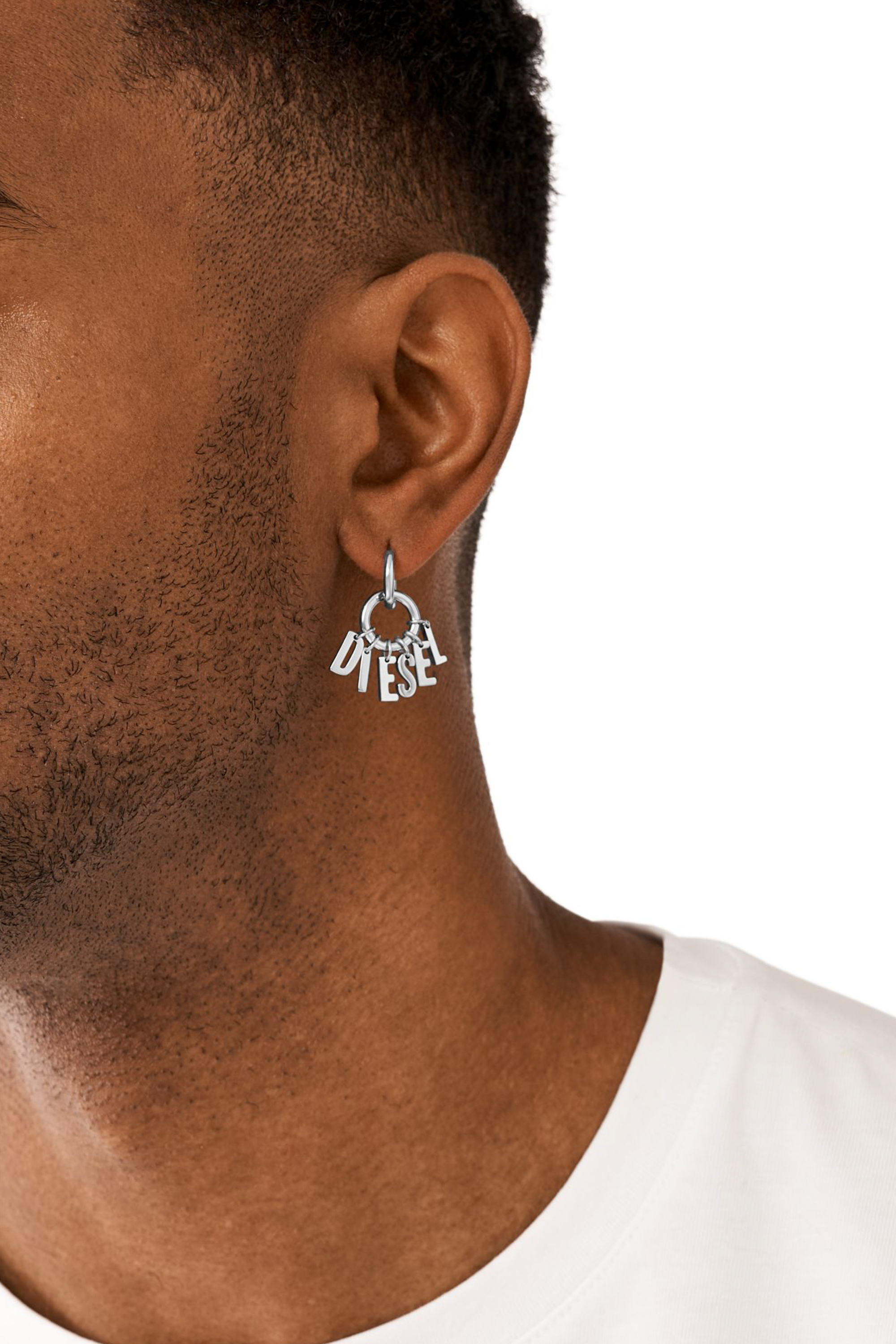 Diesel - DX1492, Unisex's Stainless steel hoop earring in シルバー - 3