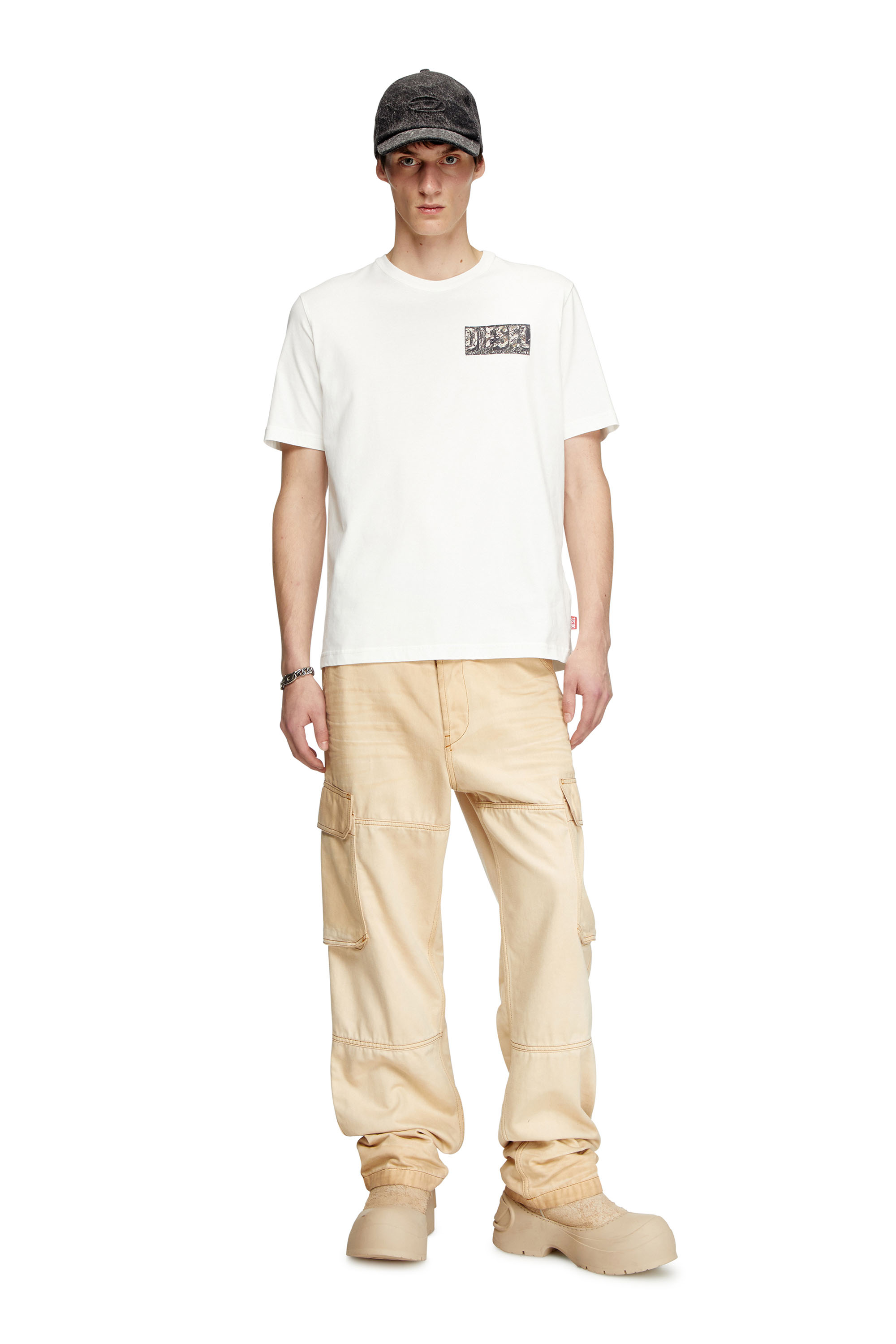 Diesel - T-ADJUST-R19, Male's Tシャツ in ホワイト - 1