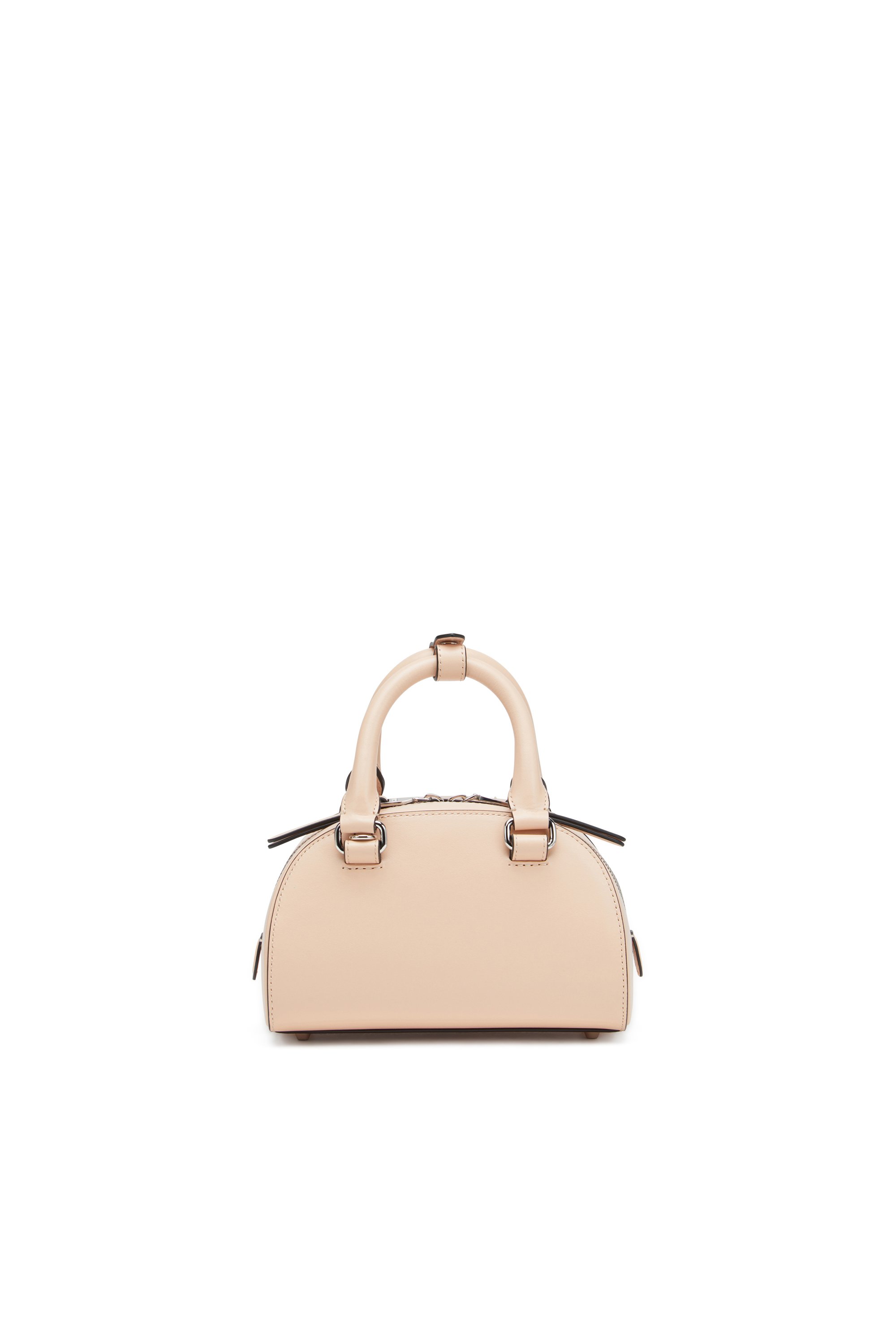 Diesel - 1DR DOME CROSSBODY, Female's 1DR Dome-Leather mini bowling bag in ピンク / ホワイト - 3