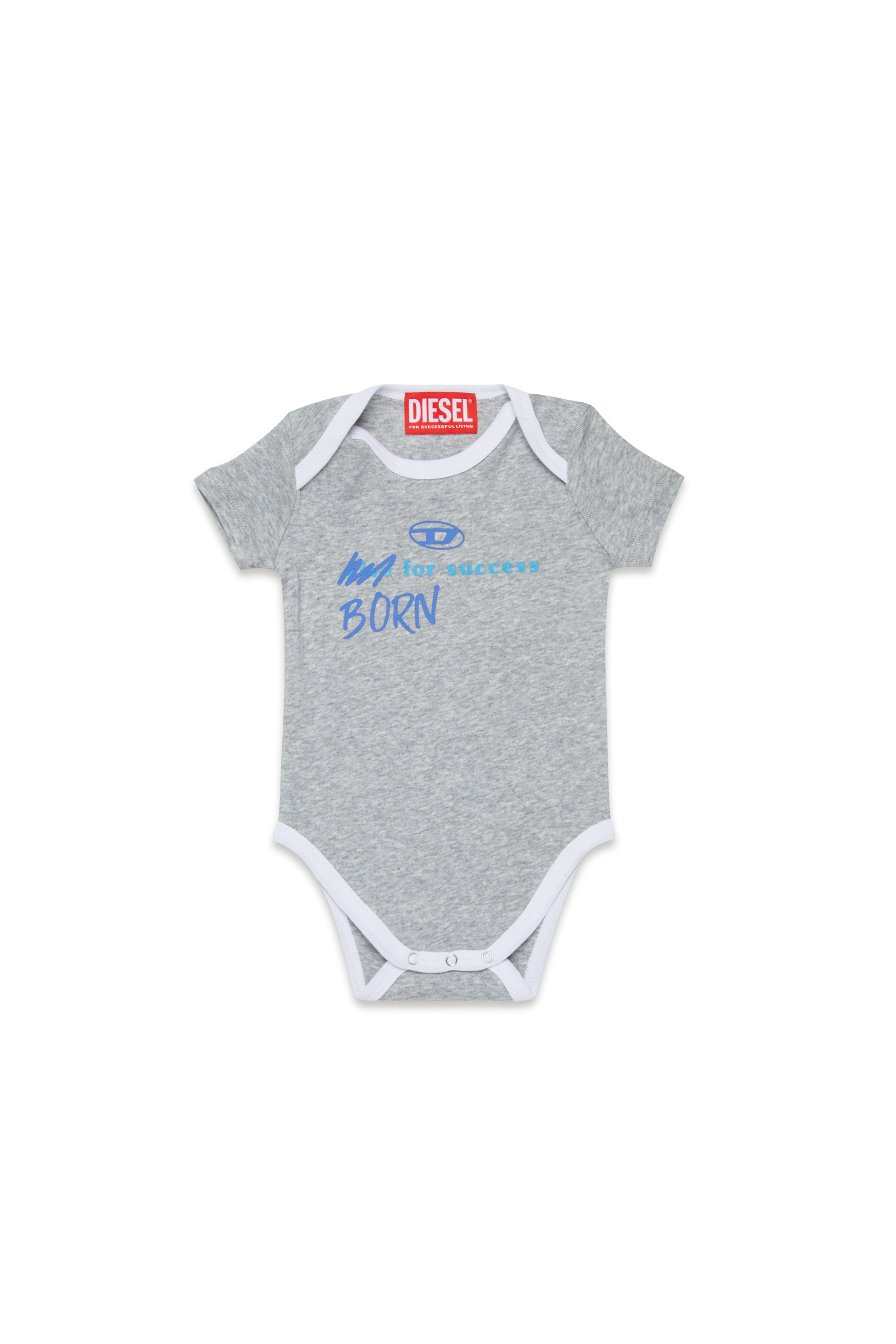 Diesel - URMAS-NB, Unisex's Born For Success newborn bodysuit in グレー - 1