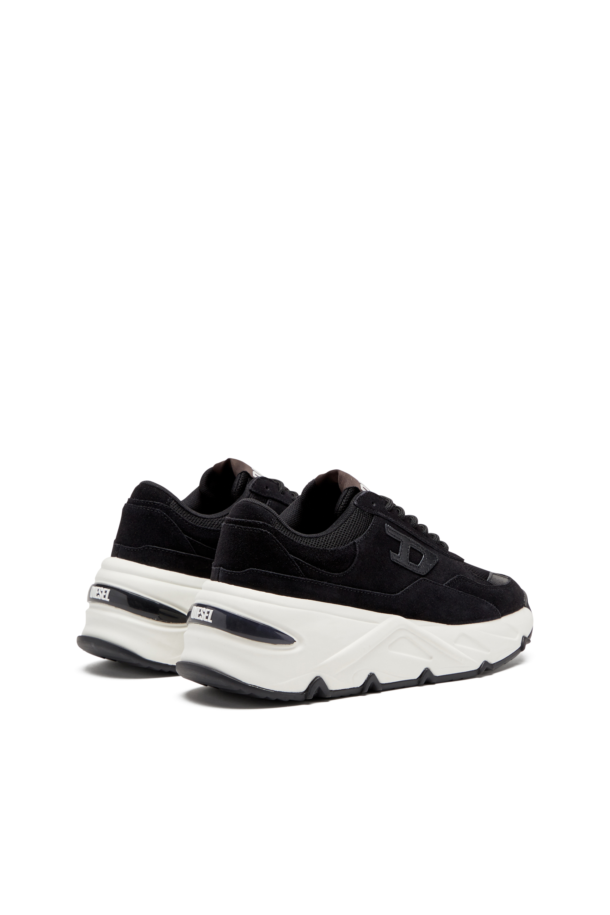 Diesel - S-SAVANNAH W, Female's S-Savannah-Platform sneakers in suede and mesh in ブラック - 3