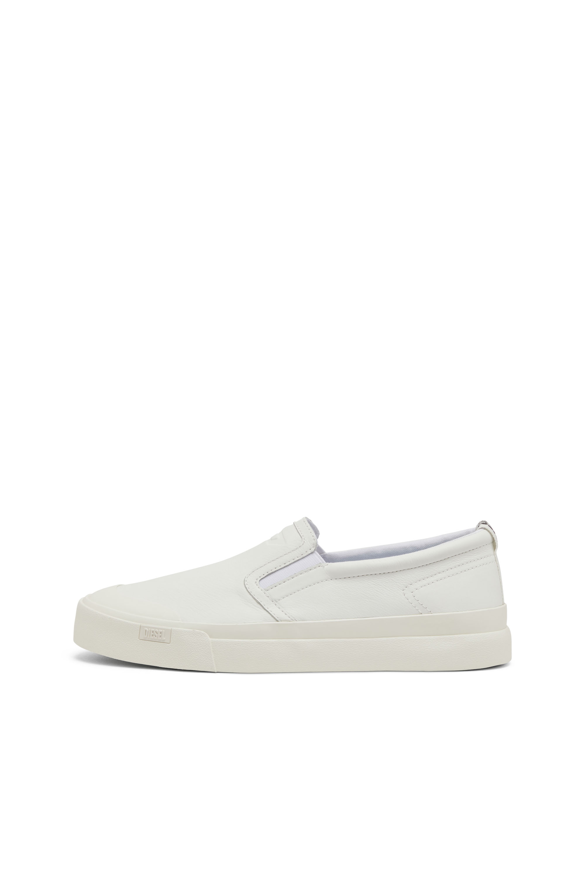 Diesel - S-ATHOS SLIP ON, Male's S-Athos-Slip-on sneakers in plain leather in ホワイト - 8