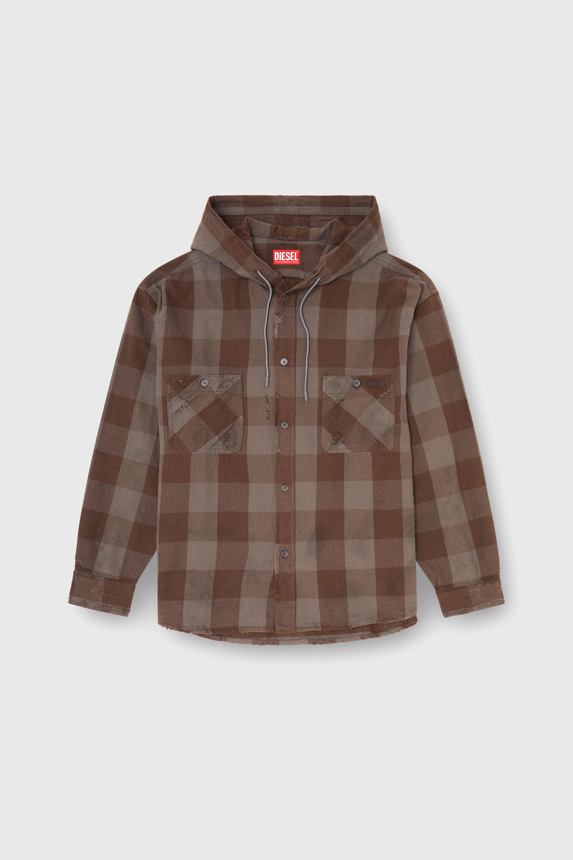 Diesel - S-DRUM-HOODY, Male's シャツ in ブラウン - 2