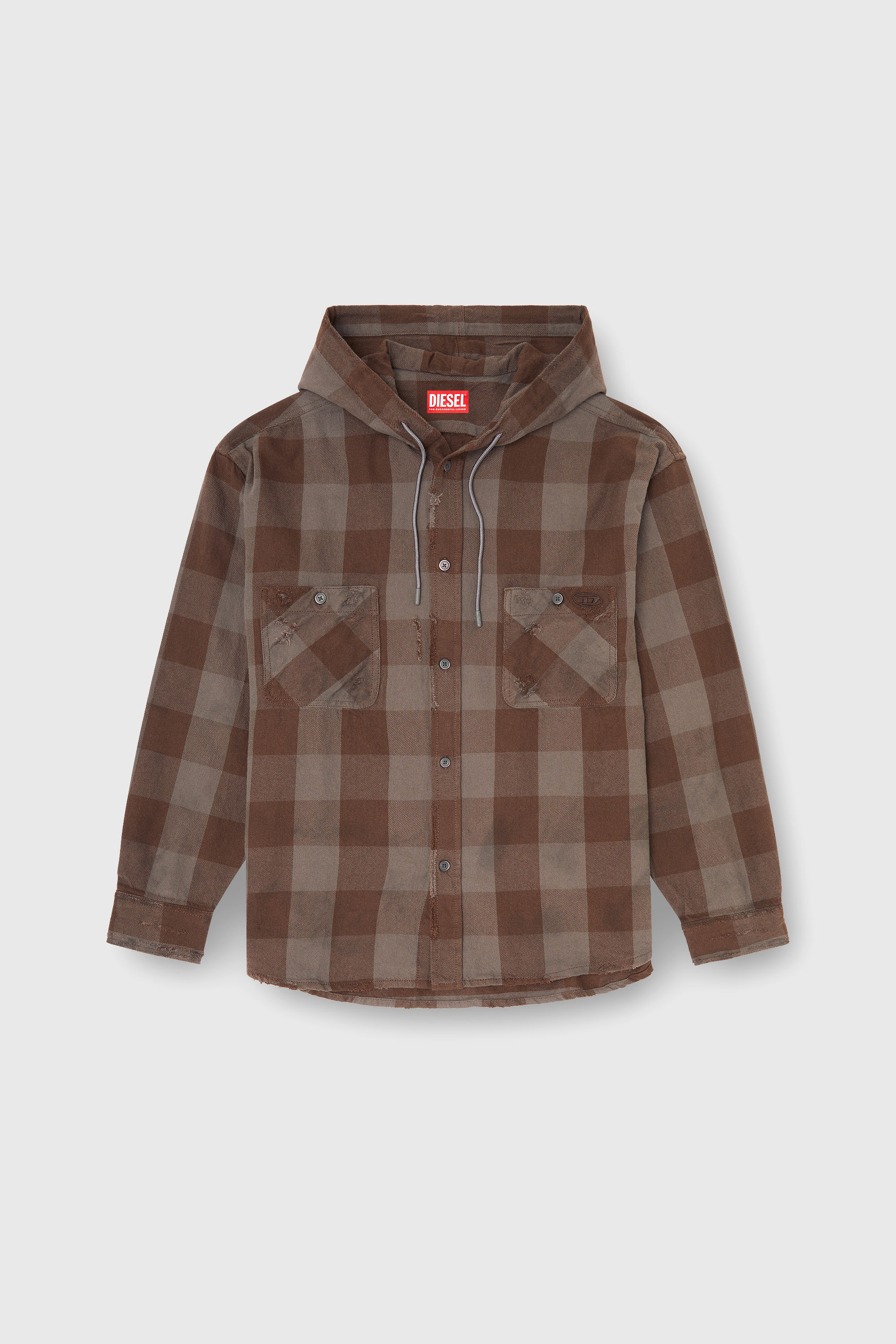 Diesel - S-DRUM-HOODY, Male's シャツ in ブラウン - 2