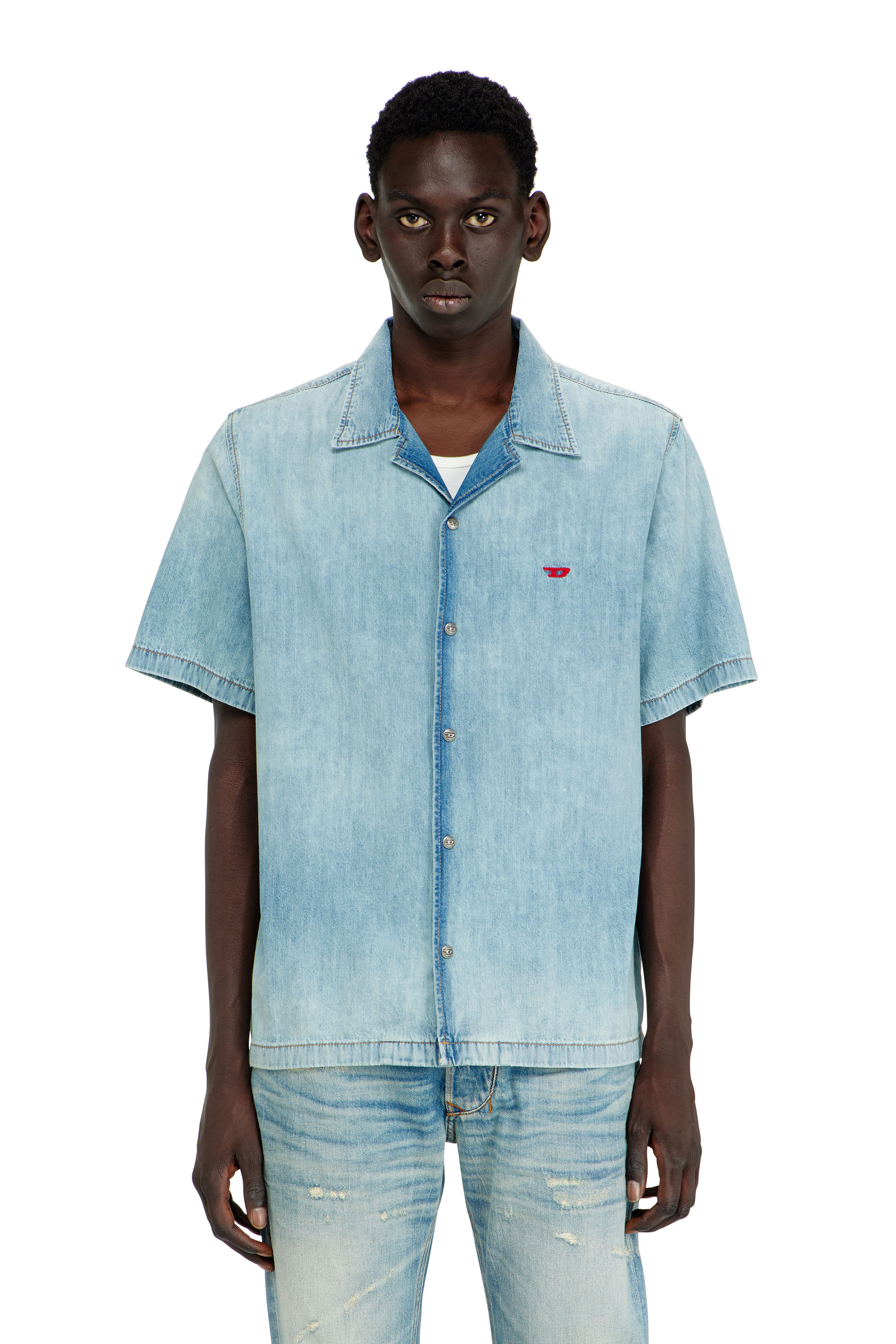 Diesel - D-NABIL-D, Male's デニムシャツ in ライトブルー - 1
