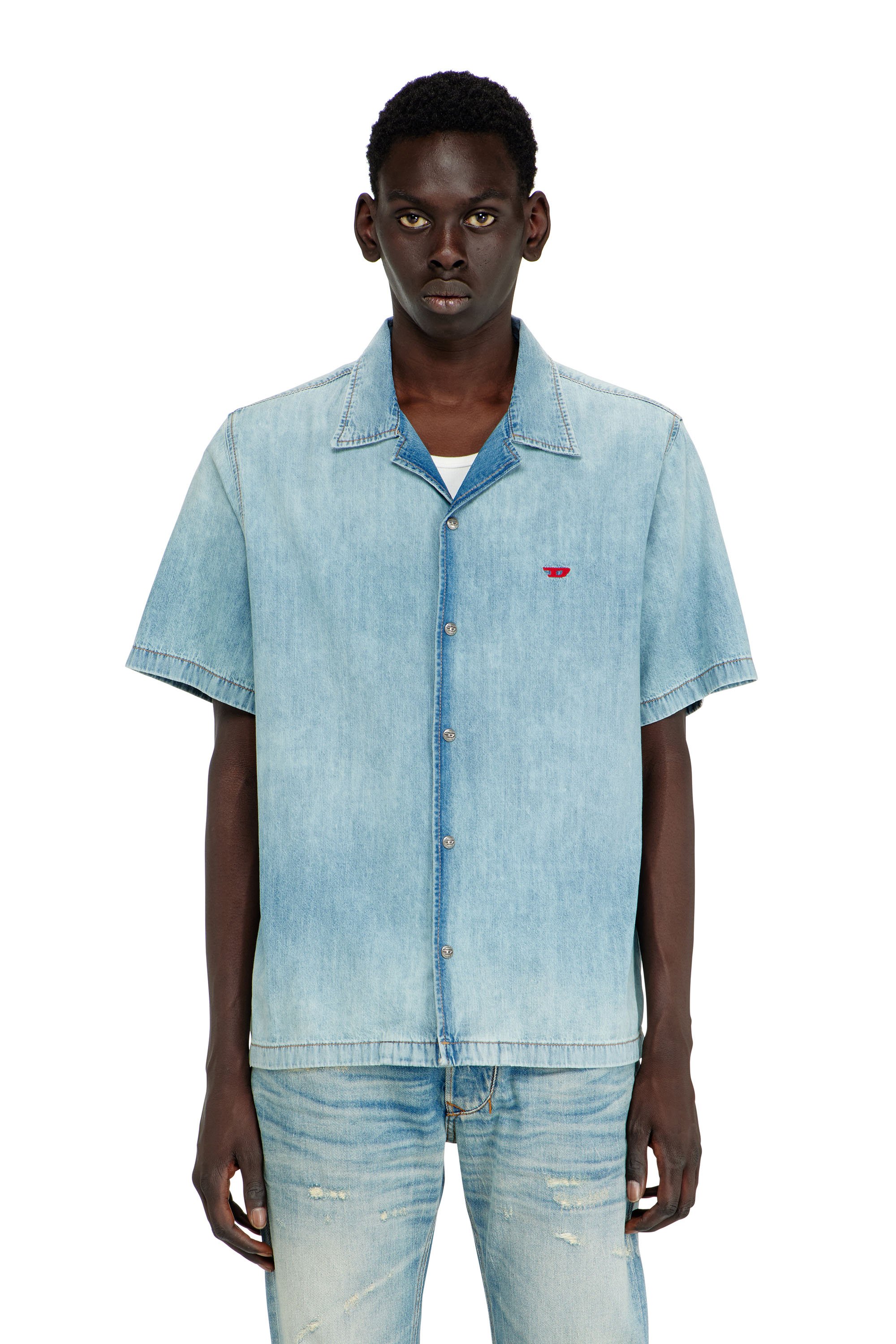 Diesel - D-NABIL-D, Male's デニムシャツ in ライトブルー - 3
