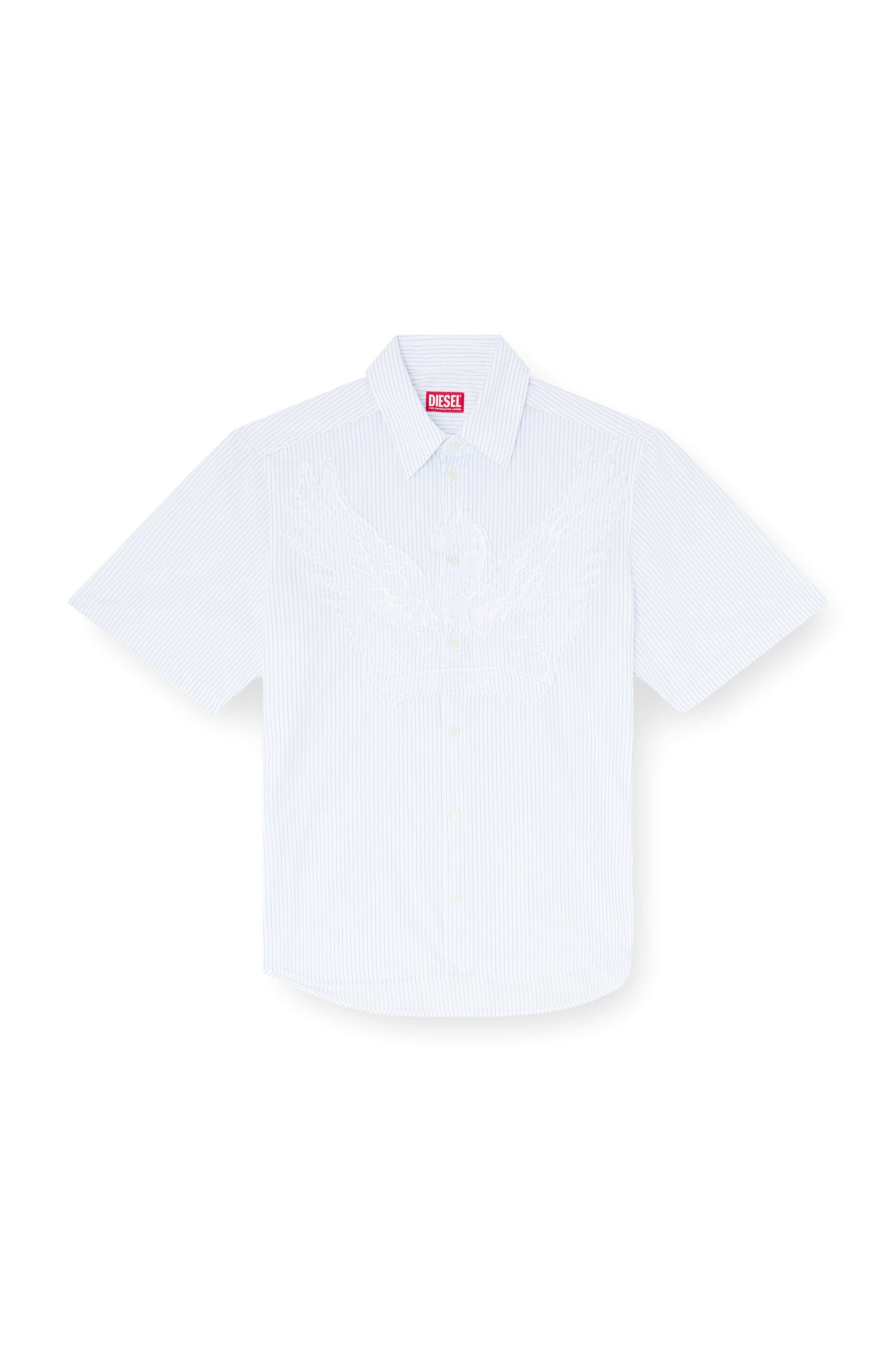Diesel - S-SIMPLY-SS-KNBS, Male's 半袖シャツ in ライトブルー - 3