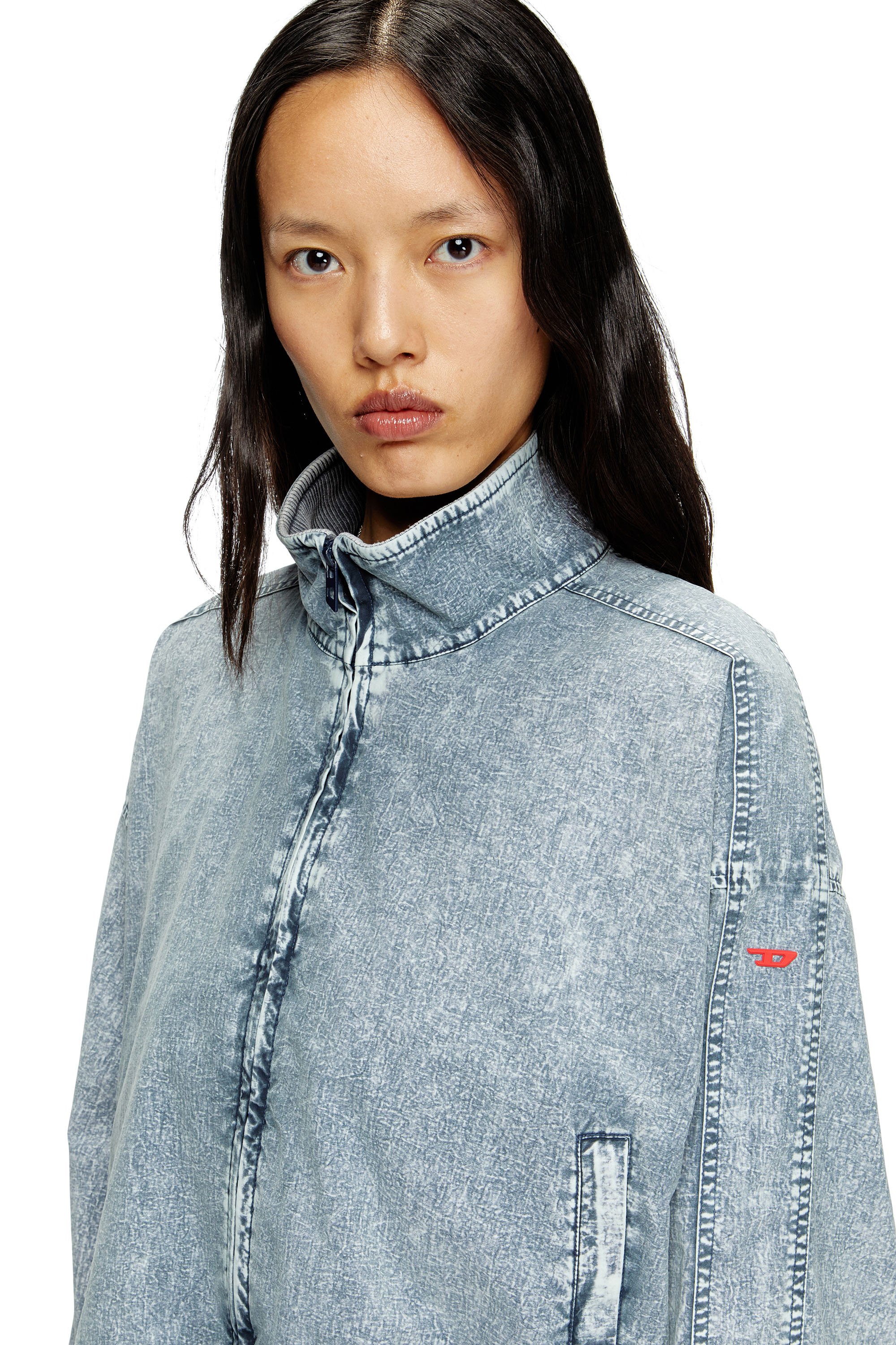 Diesel - G-LEAM-R1, Female's Cropped jacket in recycled nylon taslan in ライトブルー - 5