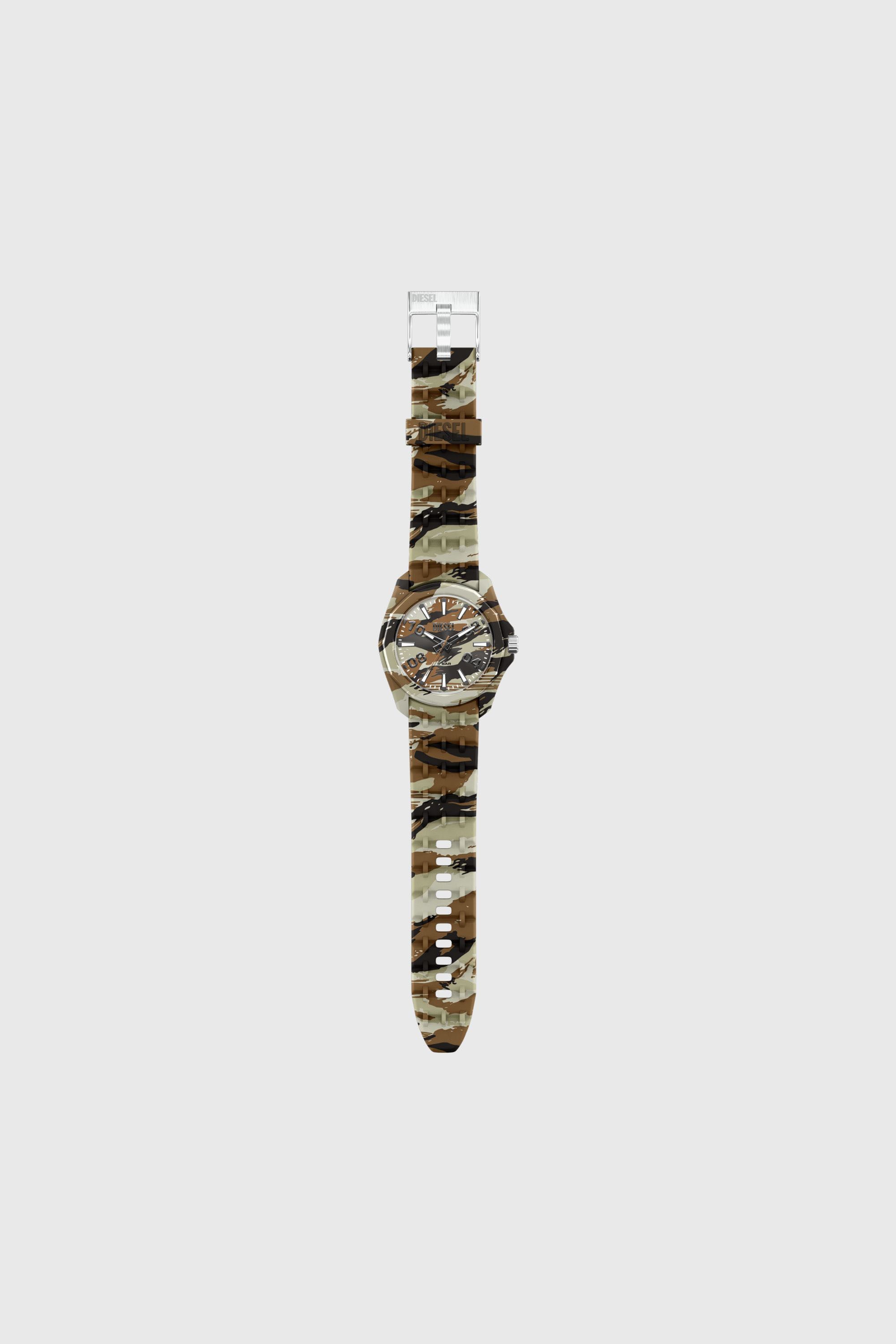 Diesel - DZ2242 WATCH, Male's Stinger camo silicone watch in ブラウン/グリーン - 7