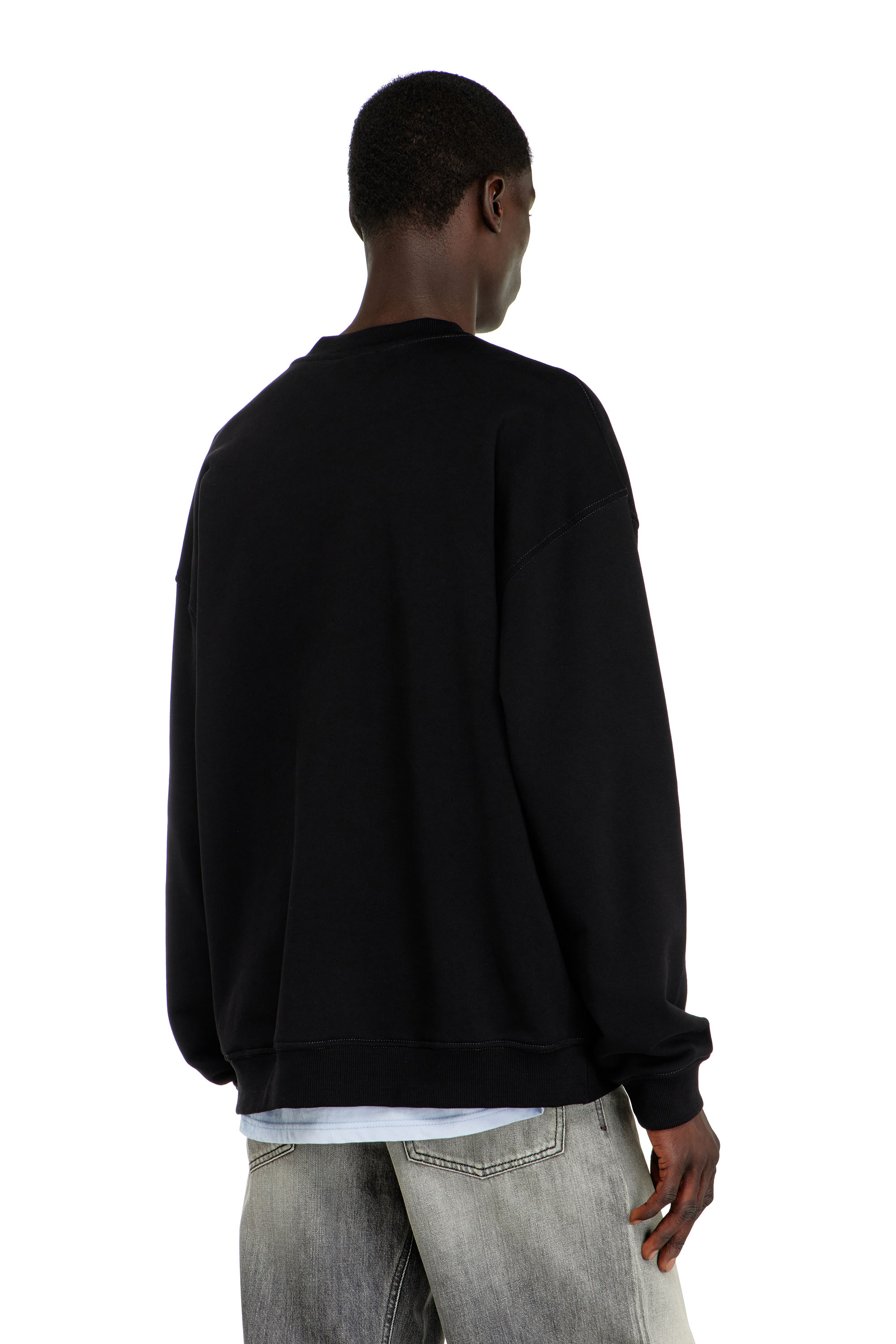 Diesel - S-BOXT-AA1, Male's プルオーバースウェット in ブラック/ホワイト - 4