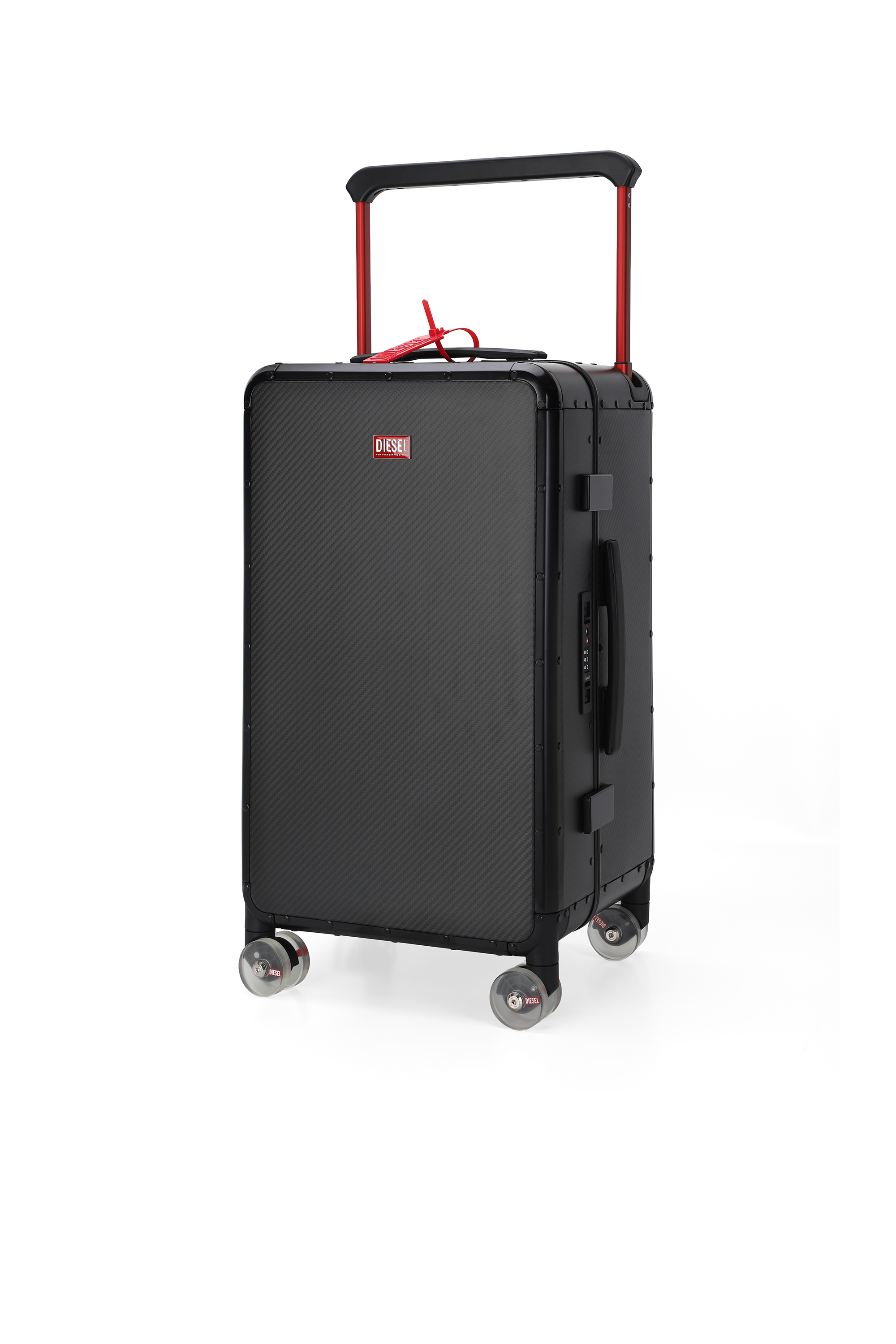 Diesel - DIESEL CARBON FIBER TROLLEY-BLACK- DSL00, Unisex's Carbon Fiber Carry-On Luggage 24" in ブラック - 5