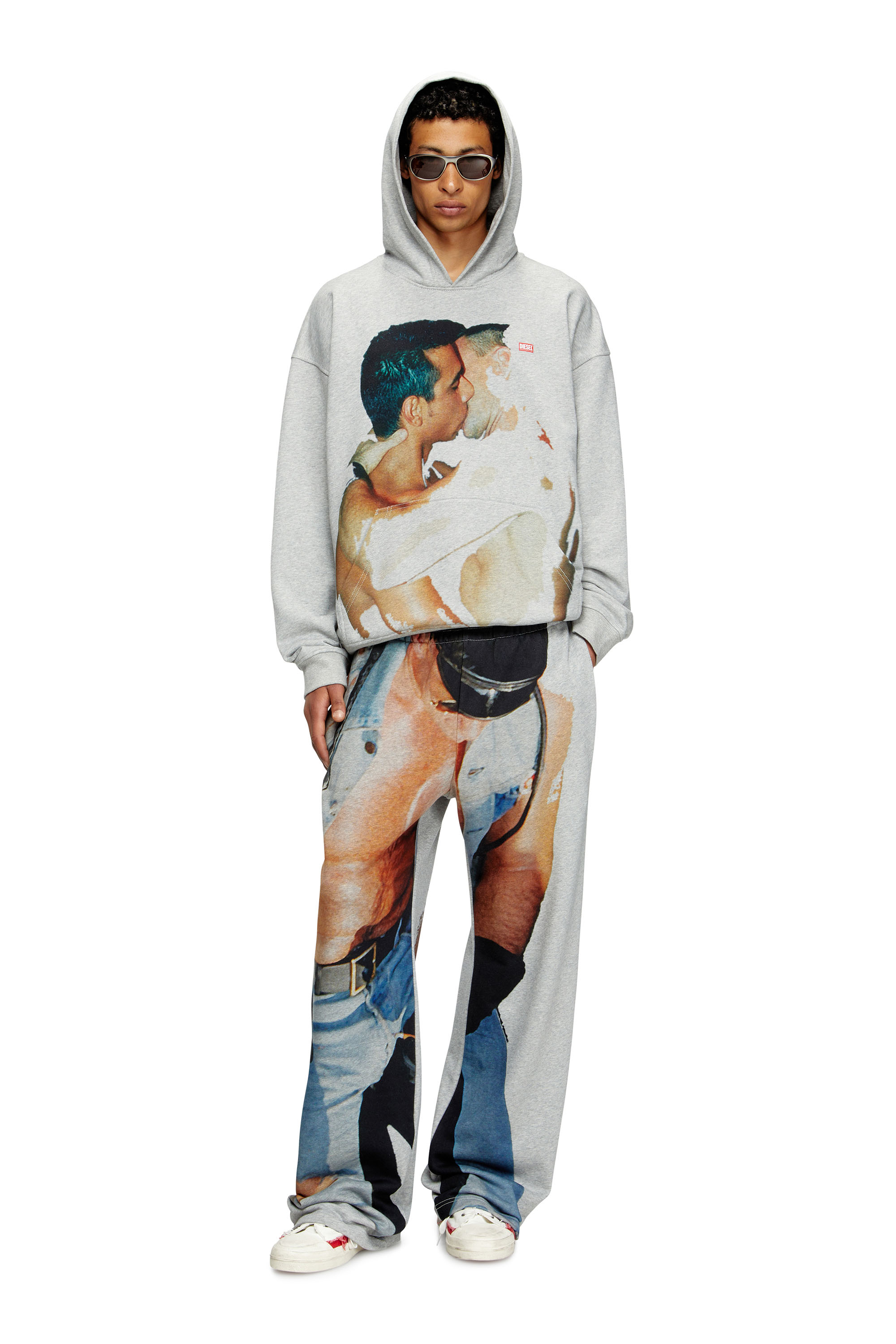 Diesel - PR-S-BOXT-HOOD-TOM25, Unisex's Hoodie with graphic print in グレー - 1