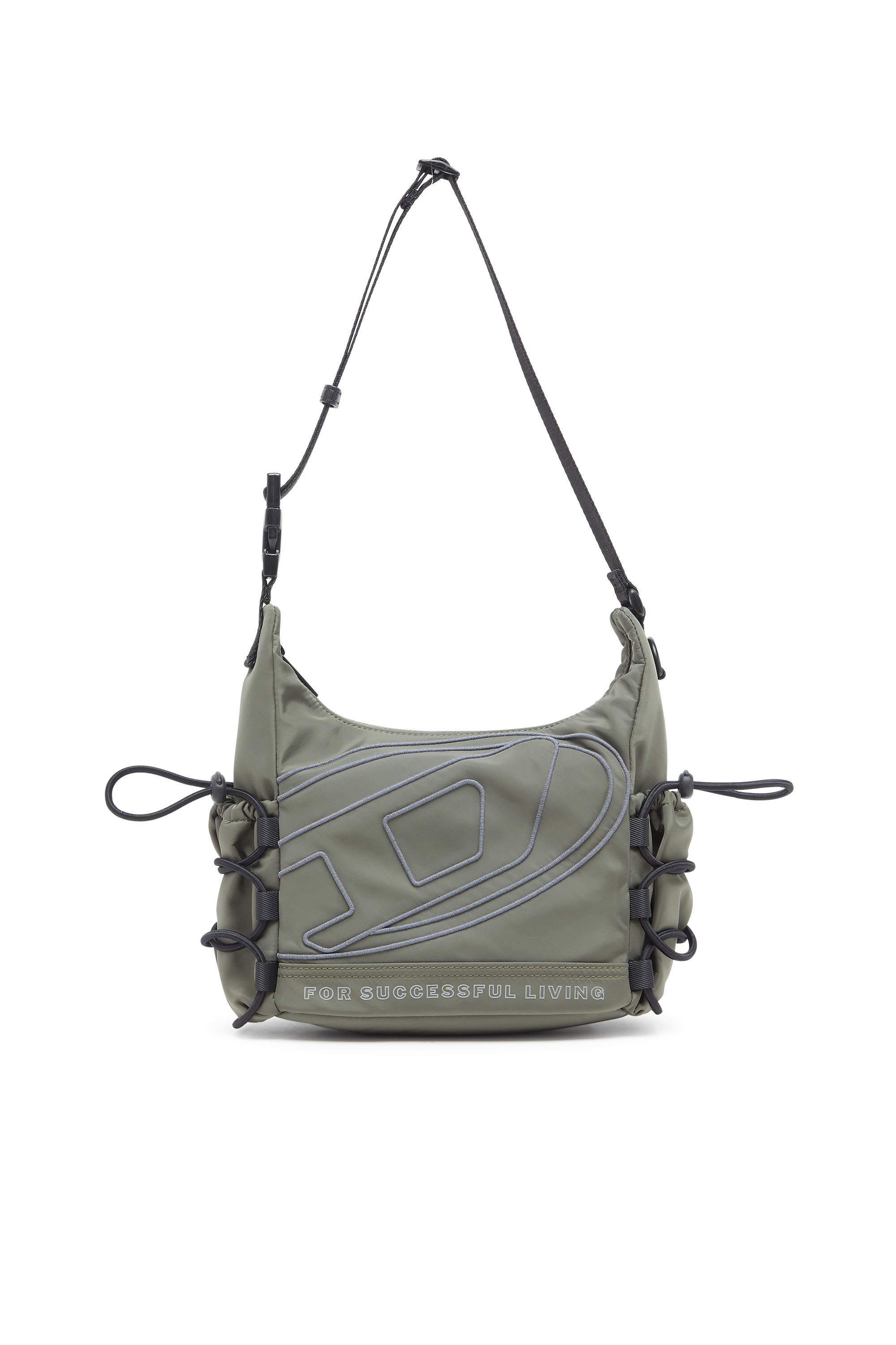 Diesel - TECH-D CROSSBODY X, Unisex's TECH-D - Bag with reflective Oval D embroidery in オリーブグリーン - 2