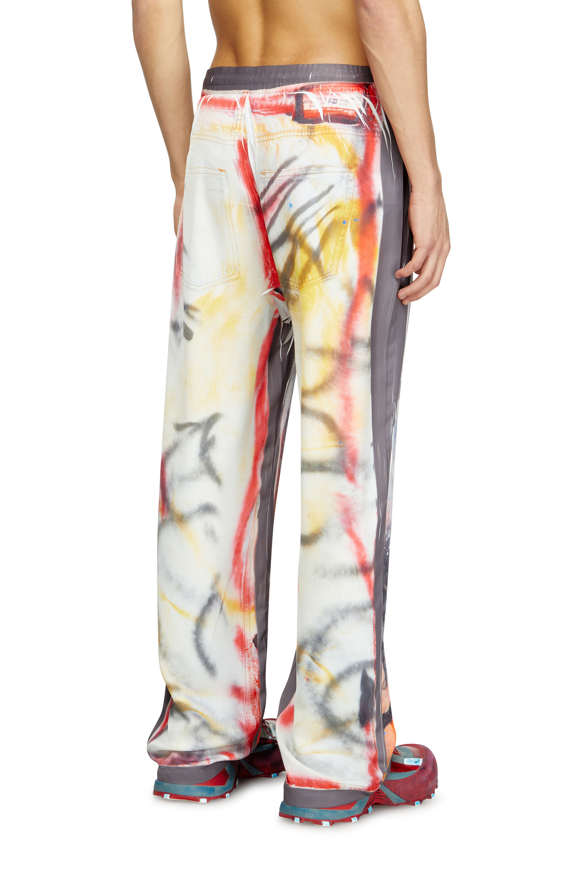 Diesel - P-AFTER-GRAFFITI-USA, Unisex's Relaxed pant with graffiti print in グレー - 4
