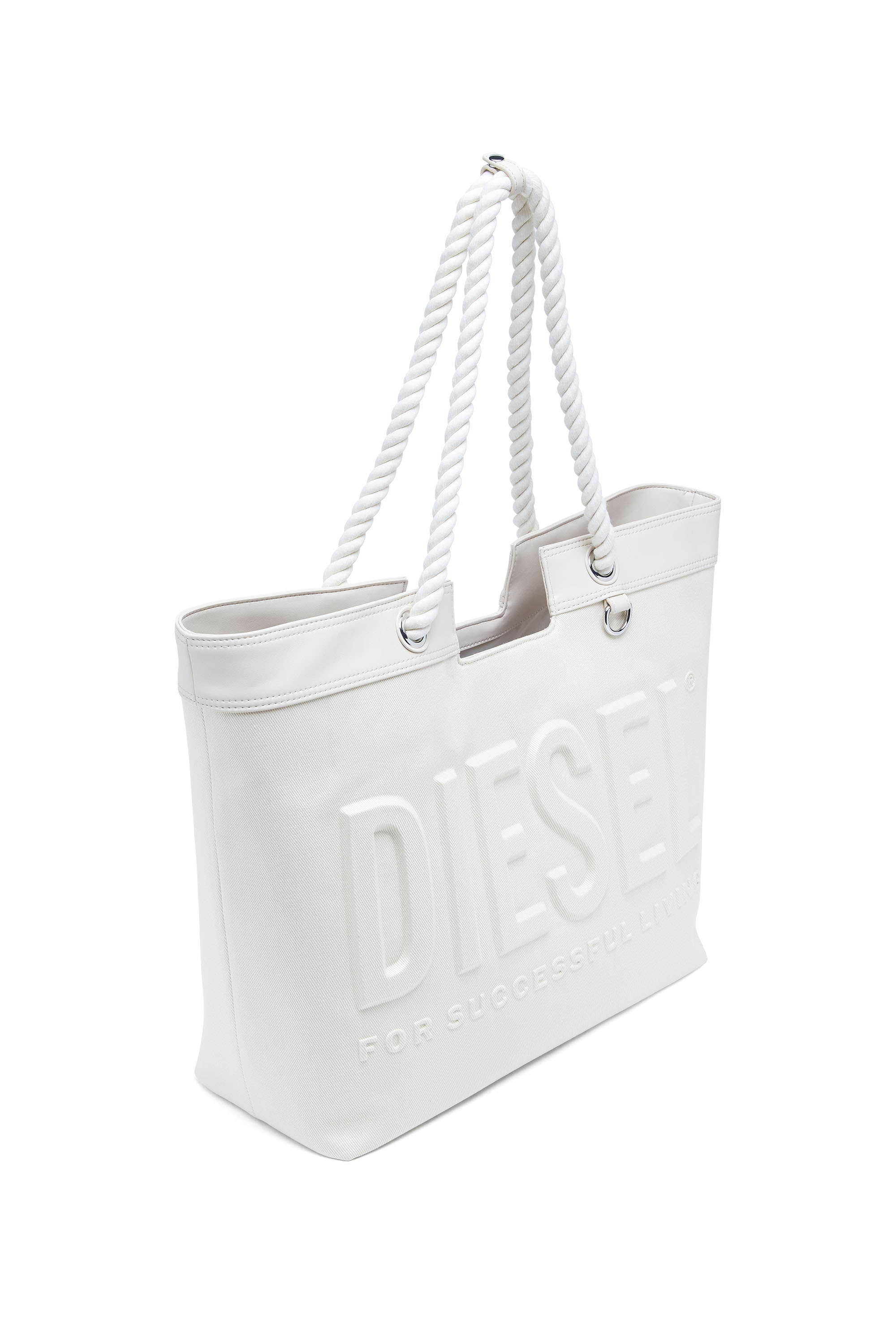 Diesel - DSL 3D SHOPPER EW, Female's Dsl 3D-Shopping bag in Cordura twill in ホワイト - 5