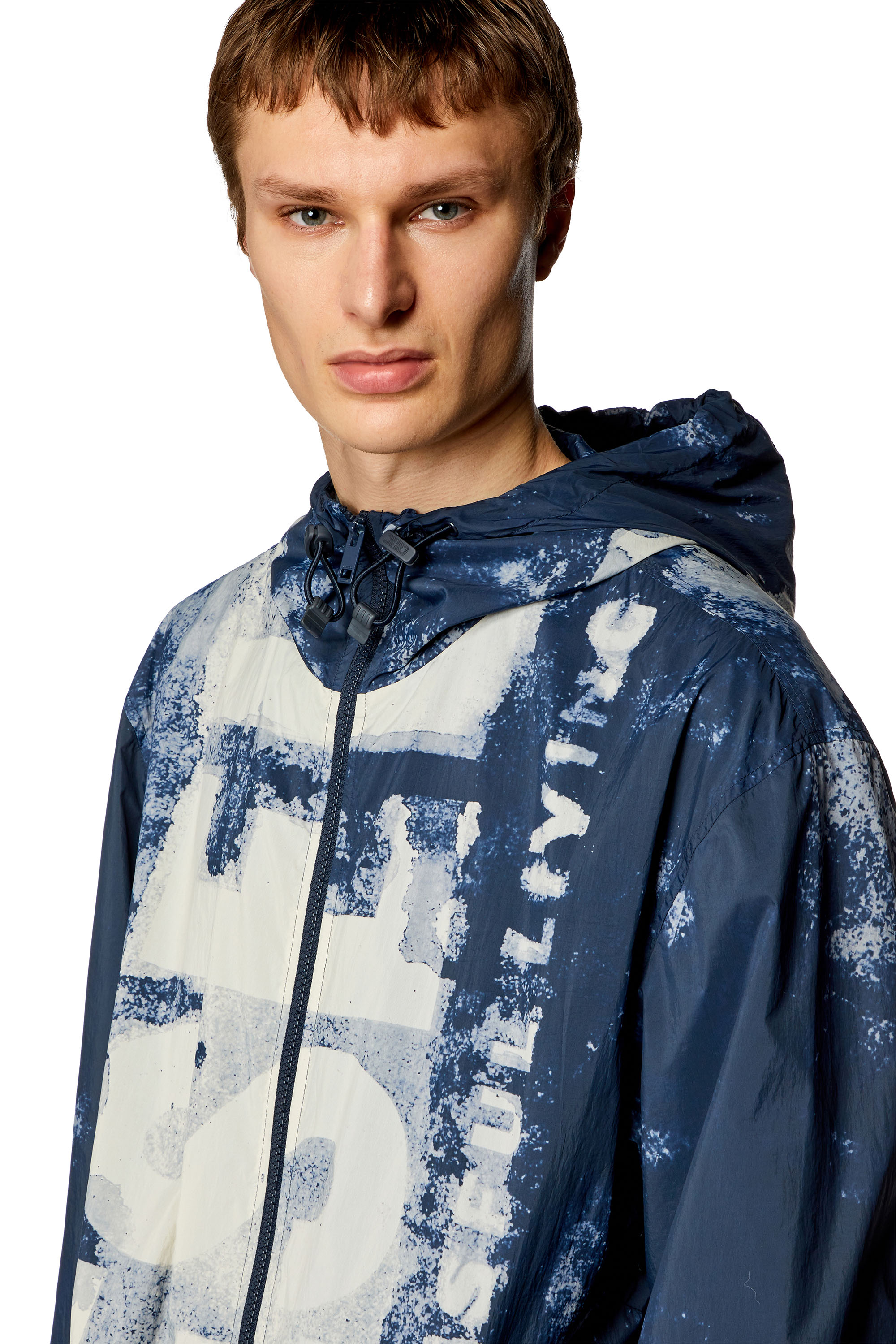 Diesel - J-WARRETT-LOGO-LOGO, Male's ジャケット in ホワイト/ブルー - 5