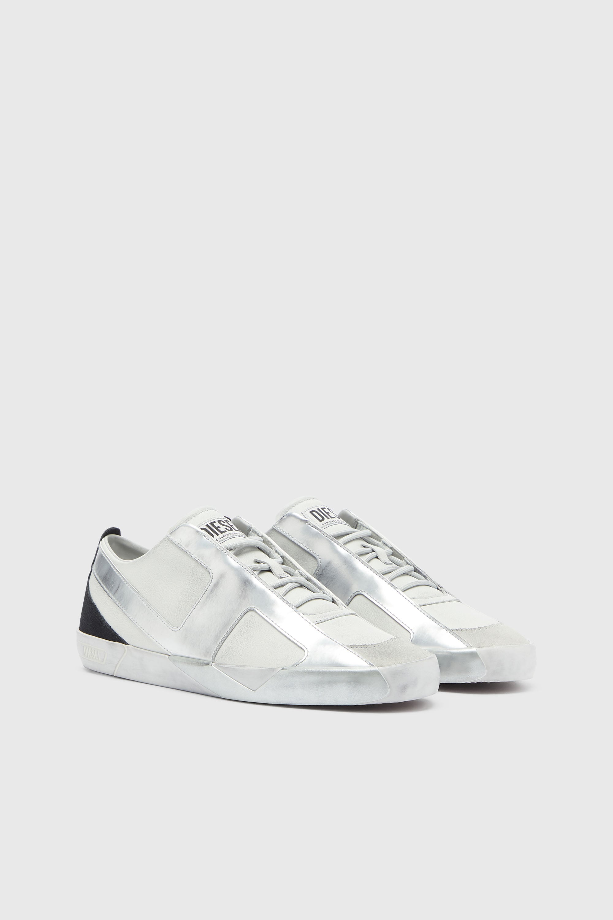 Diesel - S-SLANTE-D LOW, Male's ローカットスニーカー in ホワイト/シルバー - 2
