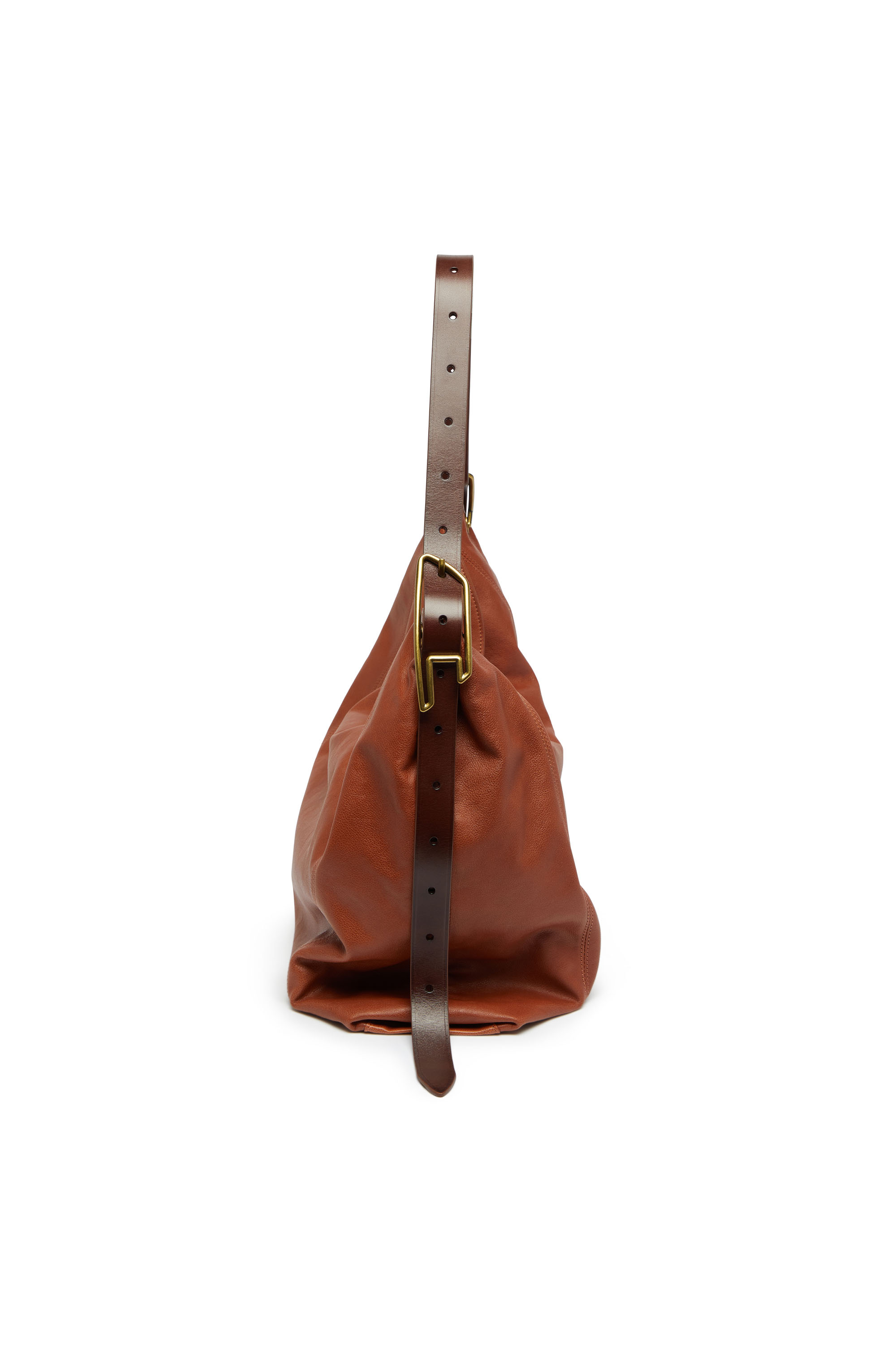Diesel - D-LINE HOBO L, Female's D-Line-Hobo bag in shiny leather in ブラウン - 4