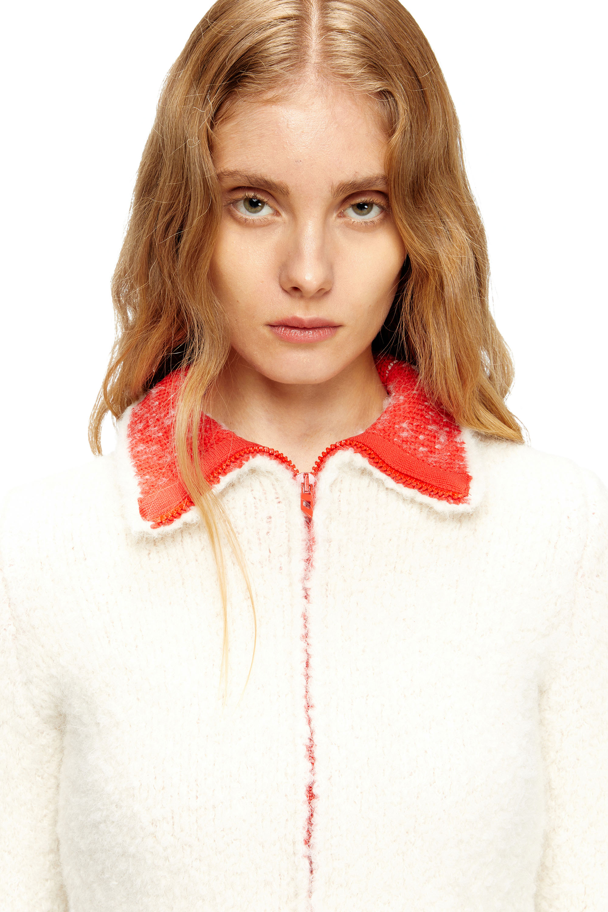 Diesel - M-ELEONERE, Female's Zip cardigan with contrast interior in null - 4