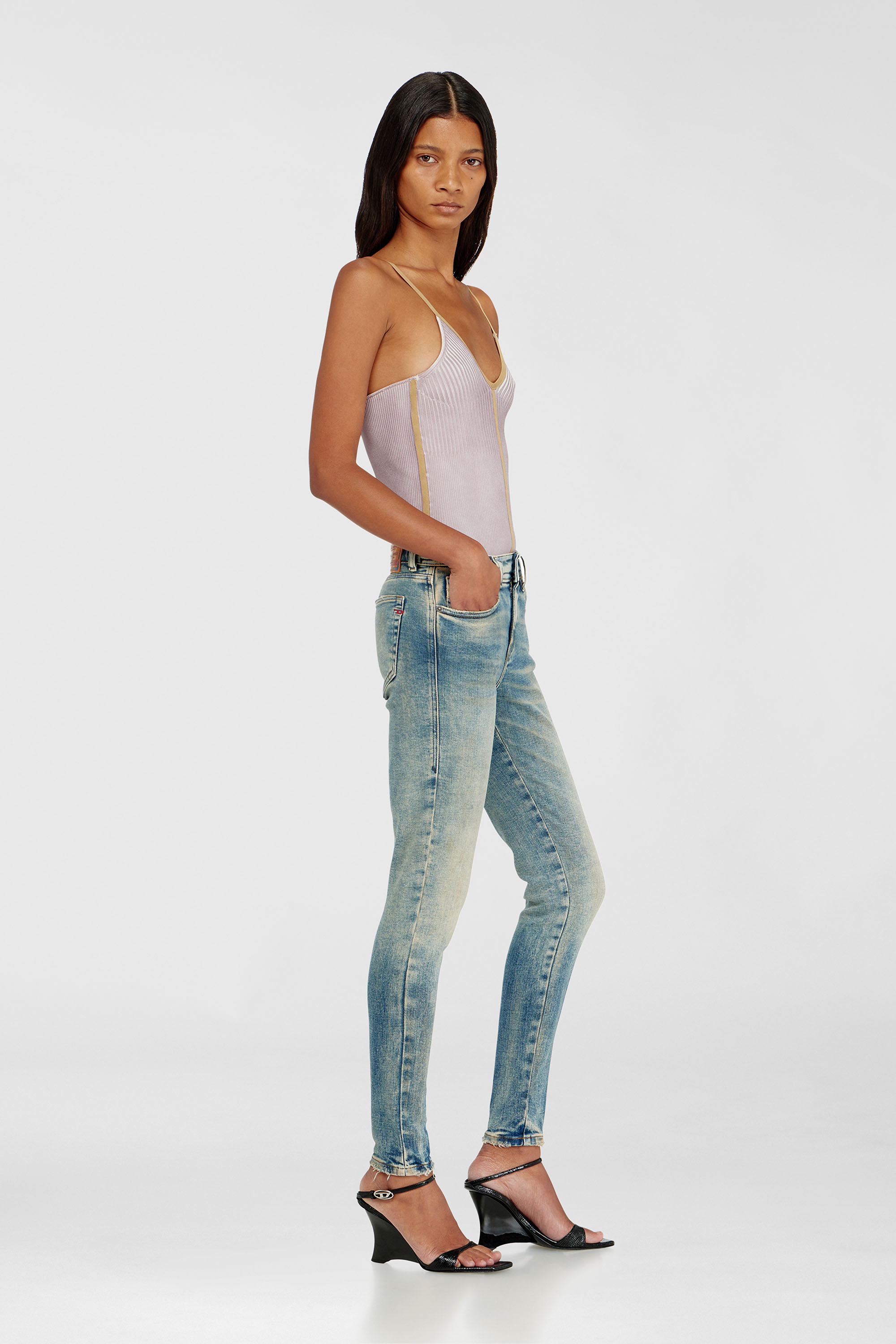 Diesel - Female's Skinny Jeans 2017 Slandy 09P73, ミディアムブルー - 2