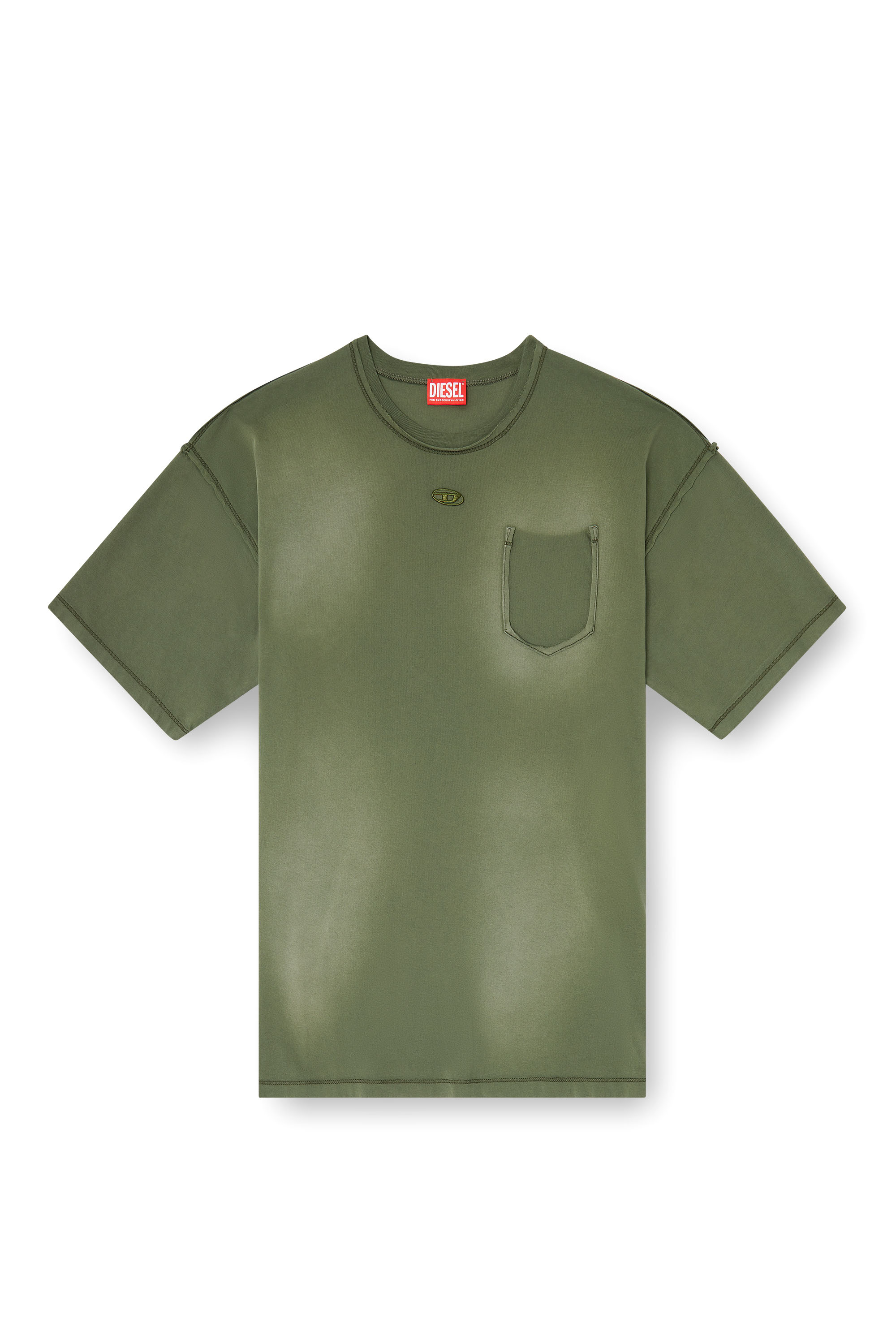 Diesel - T-POCK, Male's Tシャツ in グリーン - 3