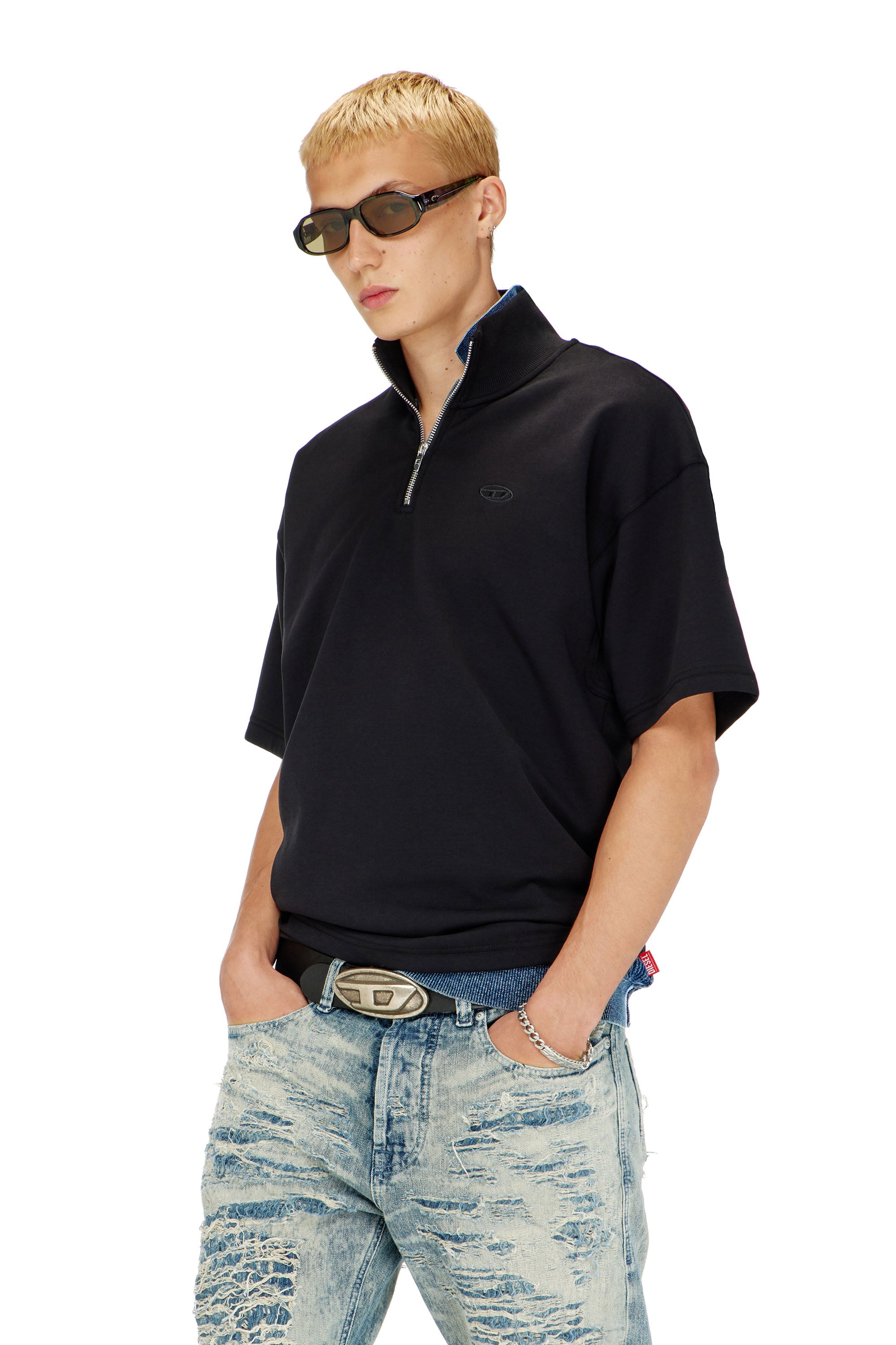 Diesel - S-CUBY, Male's 半袖スウェット in ブラック - 1