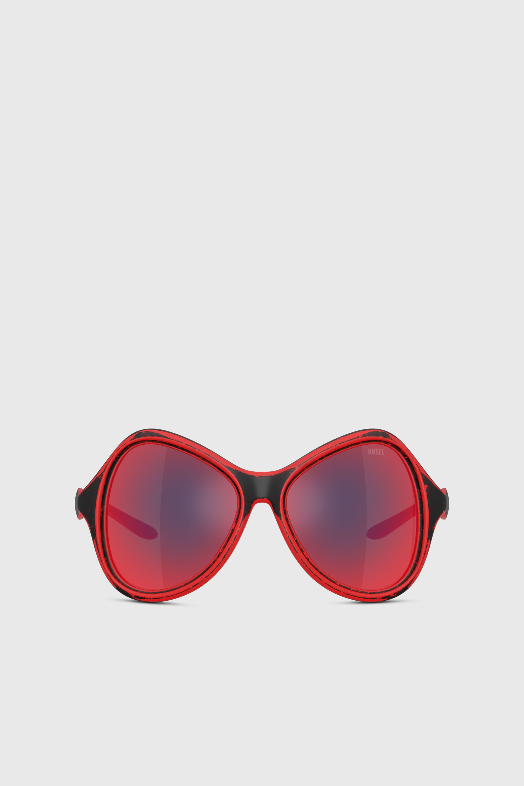 Diesel - 0DL3010U, Unisex's Cat-eye style sunglasses in ブラック/レッド - 2