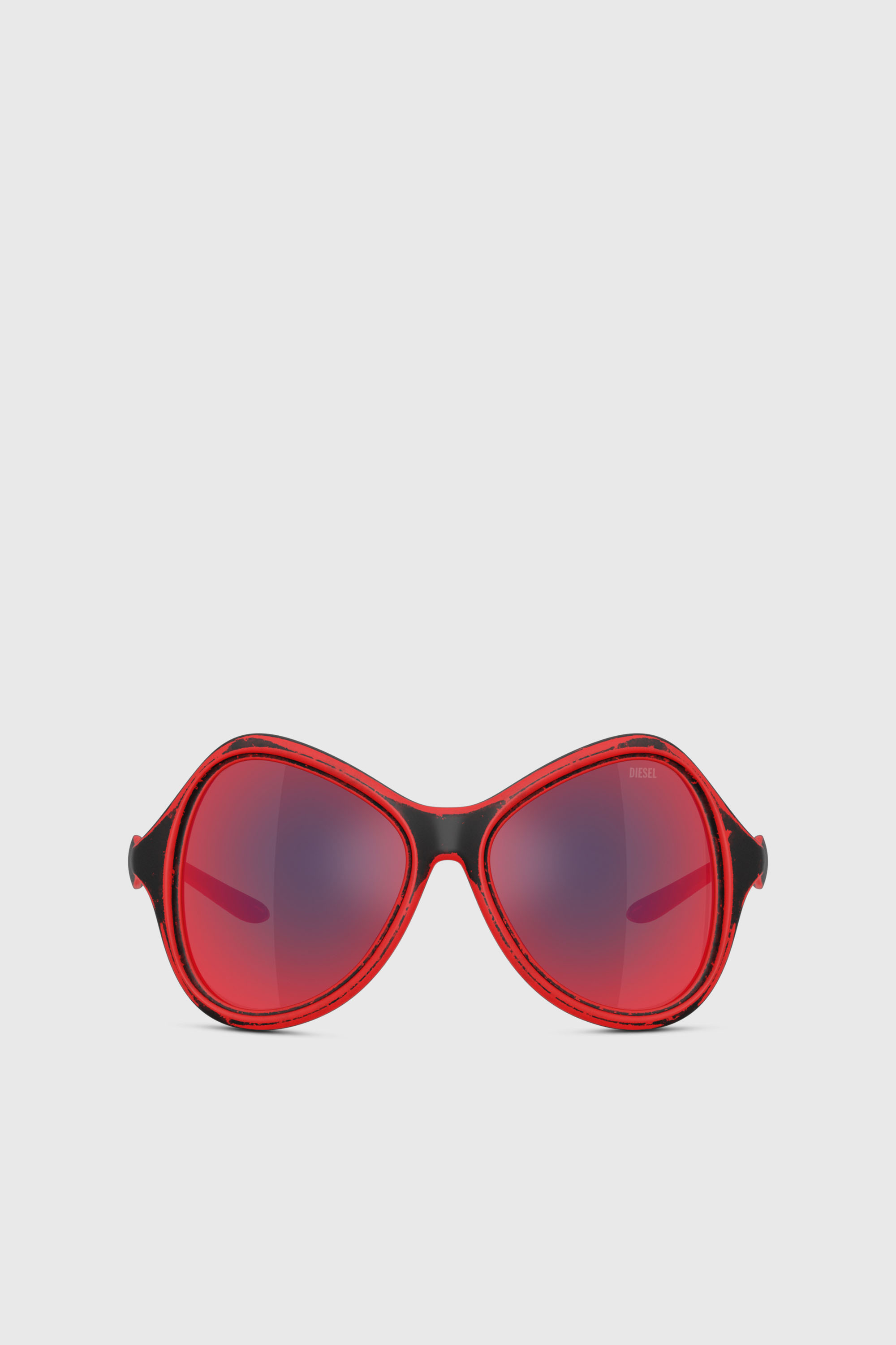Diesel - 0DL3010U, Unisex's Cat-eye style sunglasses in ブラック/レッド - 1