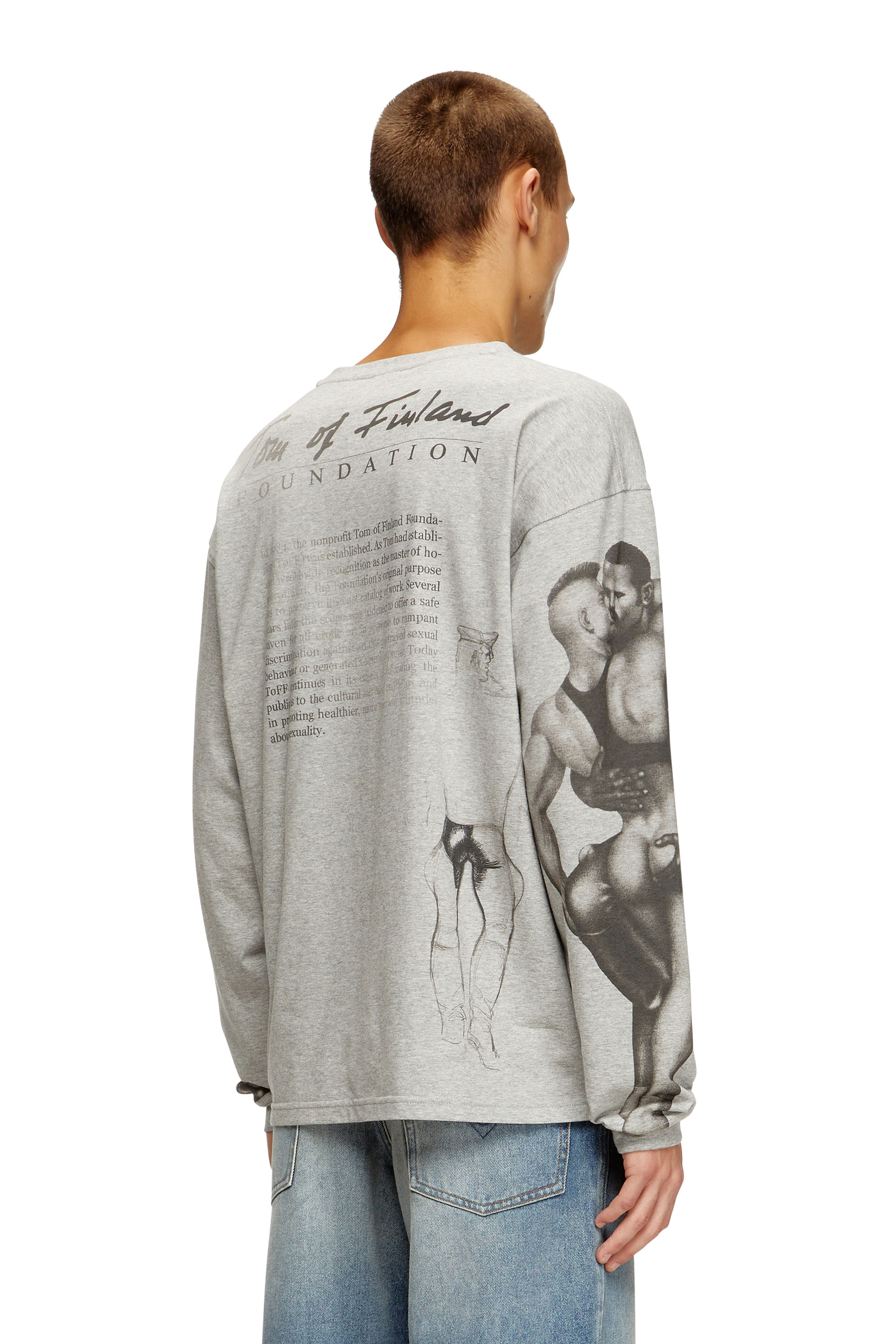 Diesel - PR-T-BOXT-LS-TOM25, Unisex's Long-sleeve T-shirt with graphic print in グレー - 4