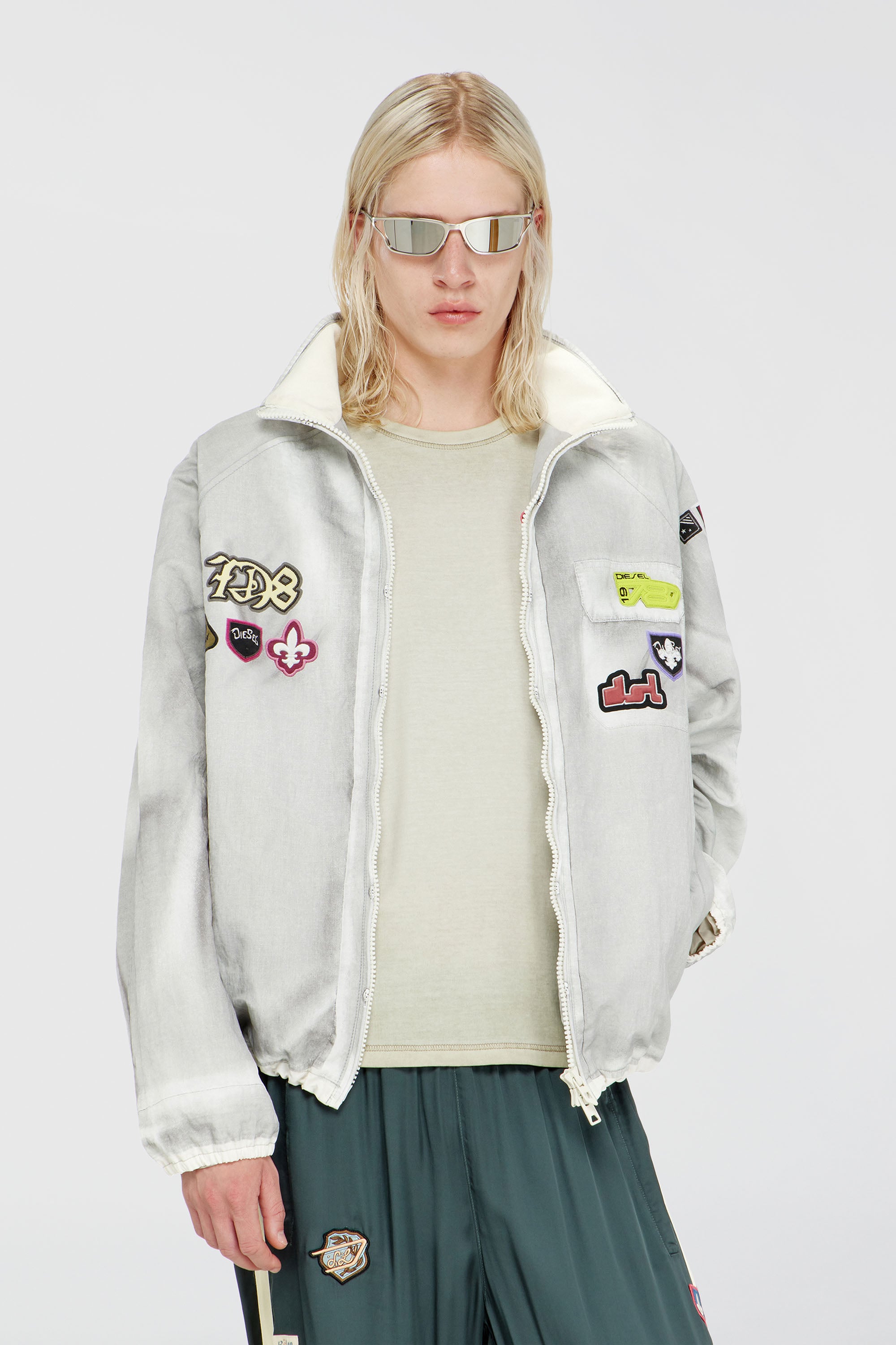 Diesel - J-PATCH, Male's ジャケット in ライトグレー - 1