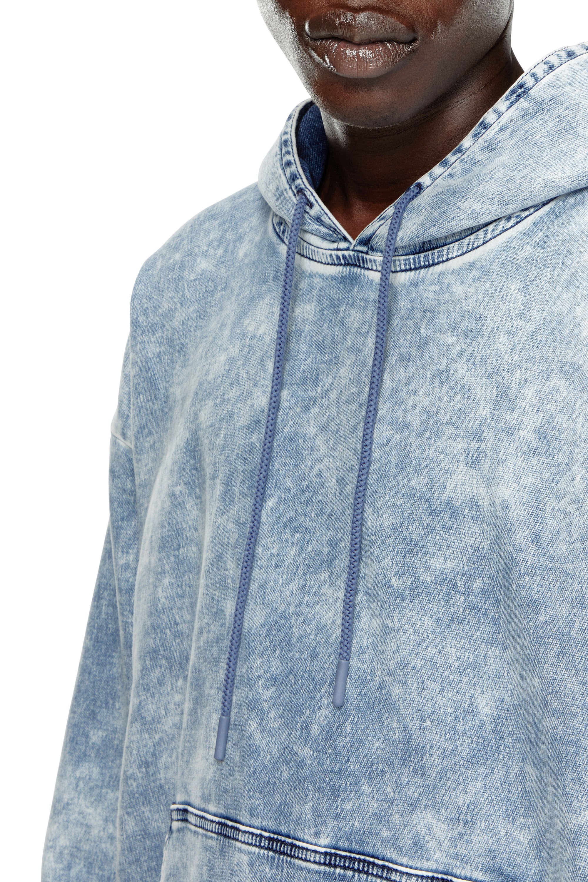 Diesel - D-UM-RIB-S2 TRACK, Unisex's Sweatshirt in Track Denim with Oval D in ライトブルー - 5