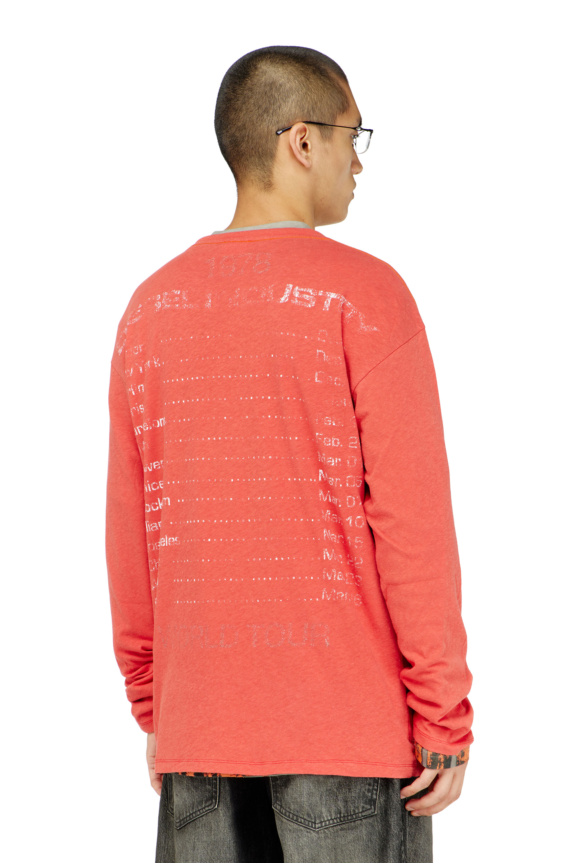 Diesel - T-GERI-LS, Male's Long-sleeve T-shirt with concert graphics in レッド - 5