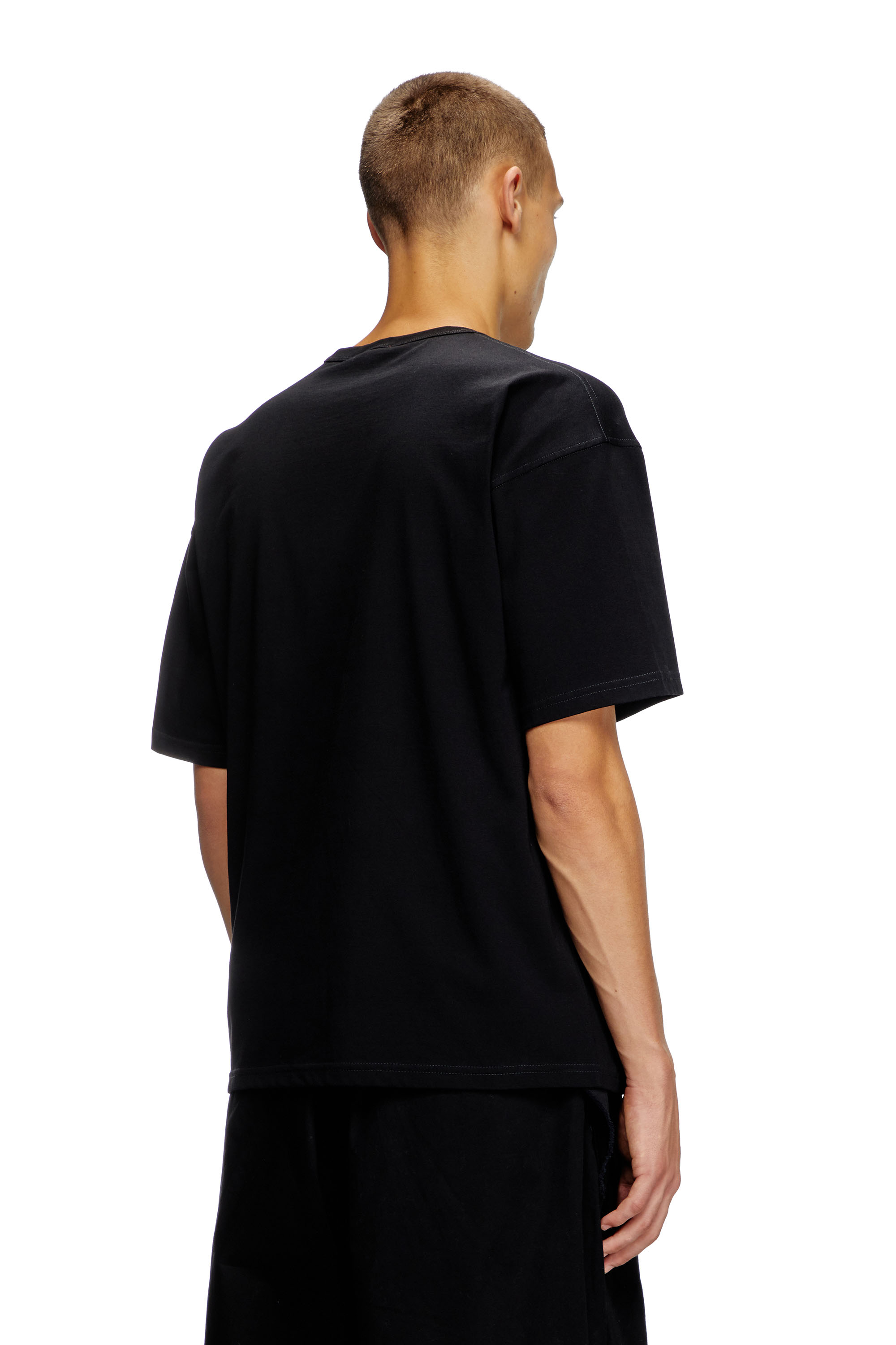 Diesel - T-BOXT-R14, Male's T-shirt with slogan print in ブラック - 4