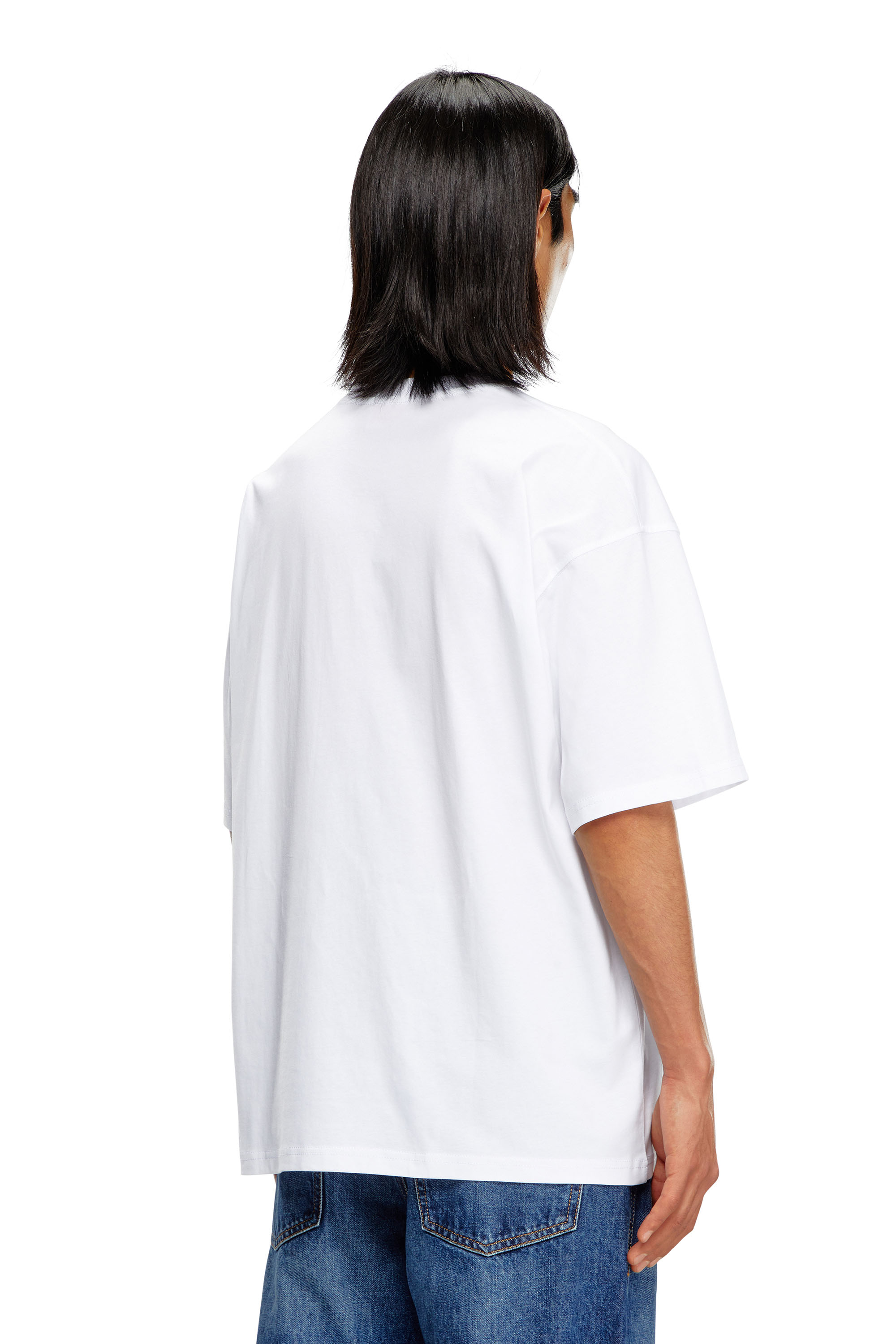 Diesel - T-BOXT-D, Unisex's T-shirt with embroidered D patch in ホワイト - 4