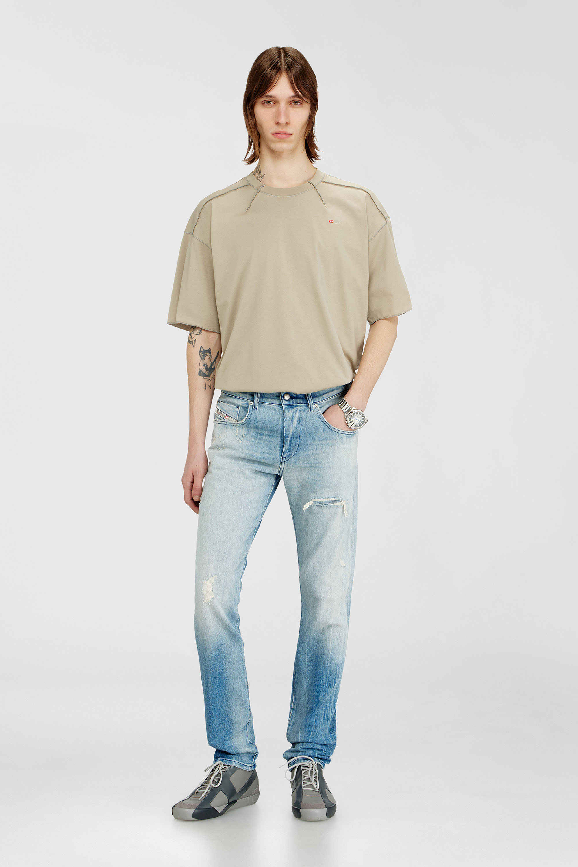 Diesel - Male's Slim Jeans 2019 D-Strukt 09N38, ライトブルー - 2