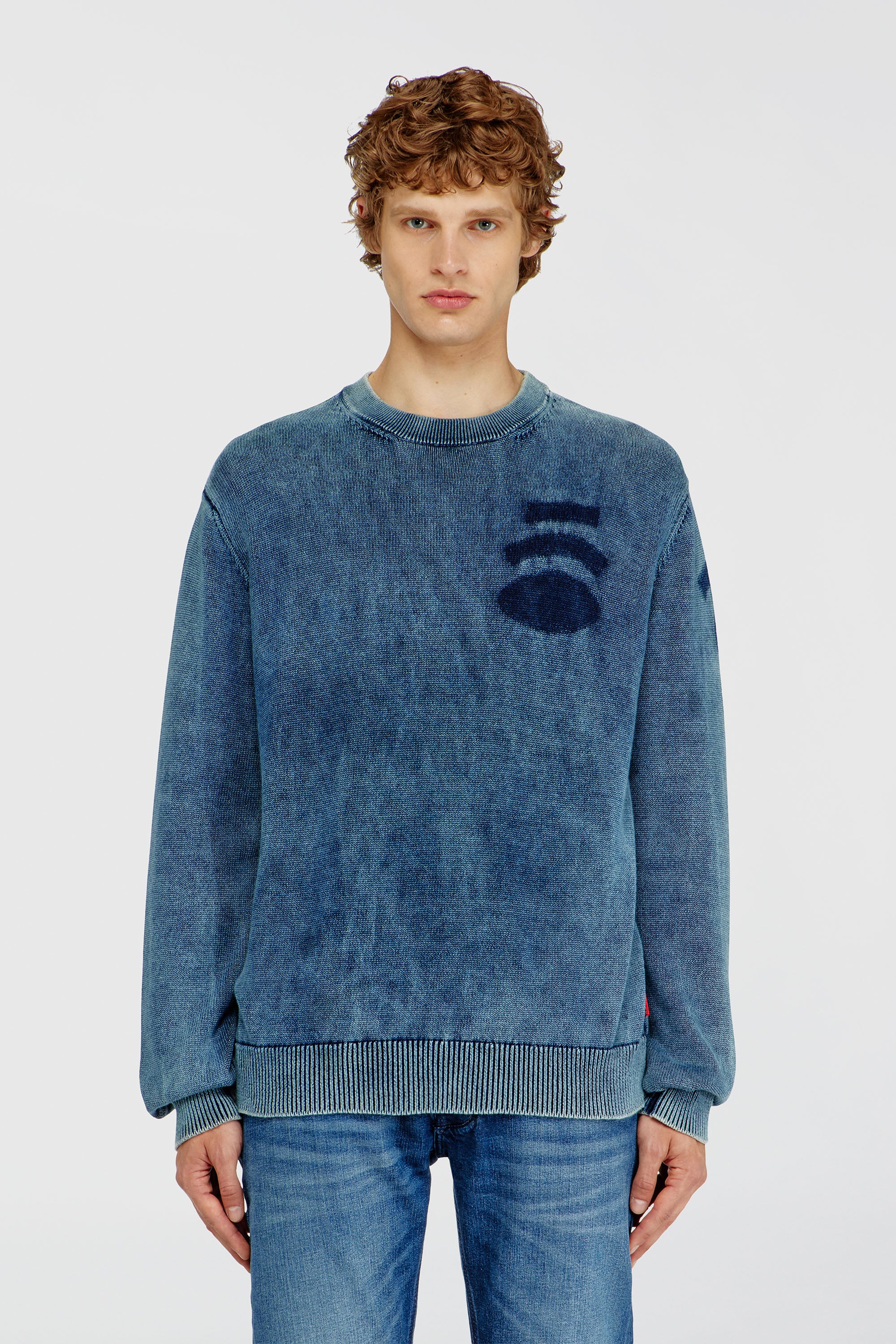 Diesel - K-PERNE, Male's プルオーバーニット in ミディアムブルー - 3