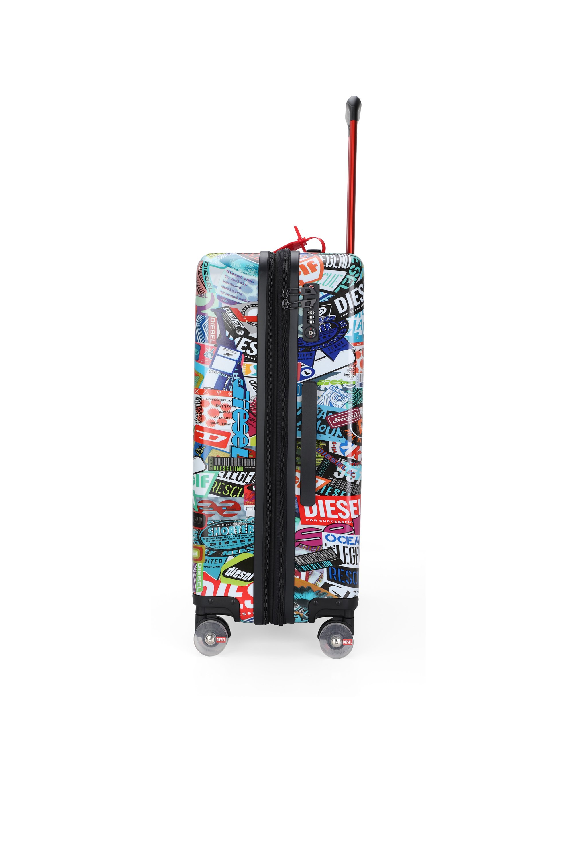 Diesel - DIESEL PC PRINTED TROLLEY-STICKERS- DSL0, Unisex's Sticker style carry‑on suitcase 24" in マルチカラー - 3