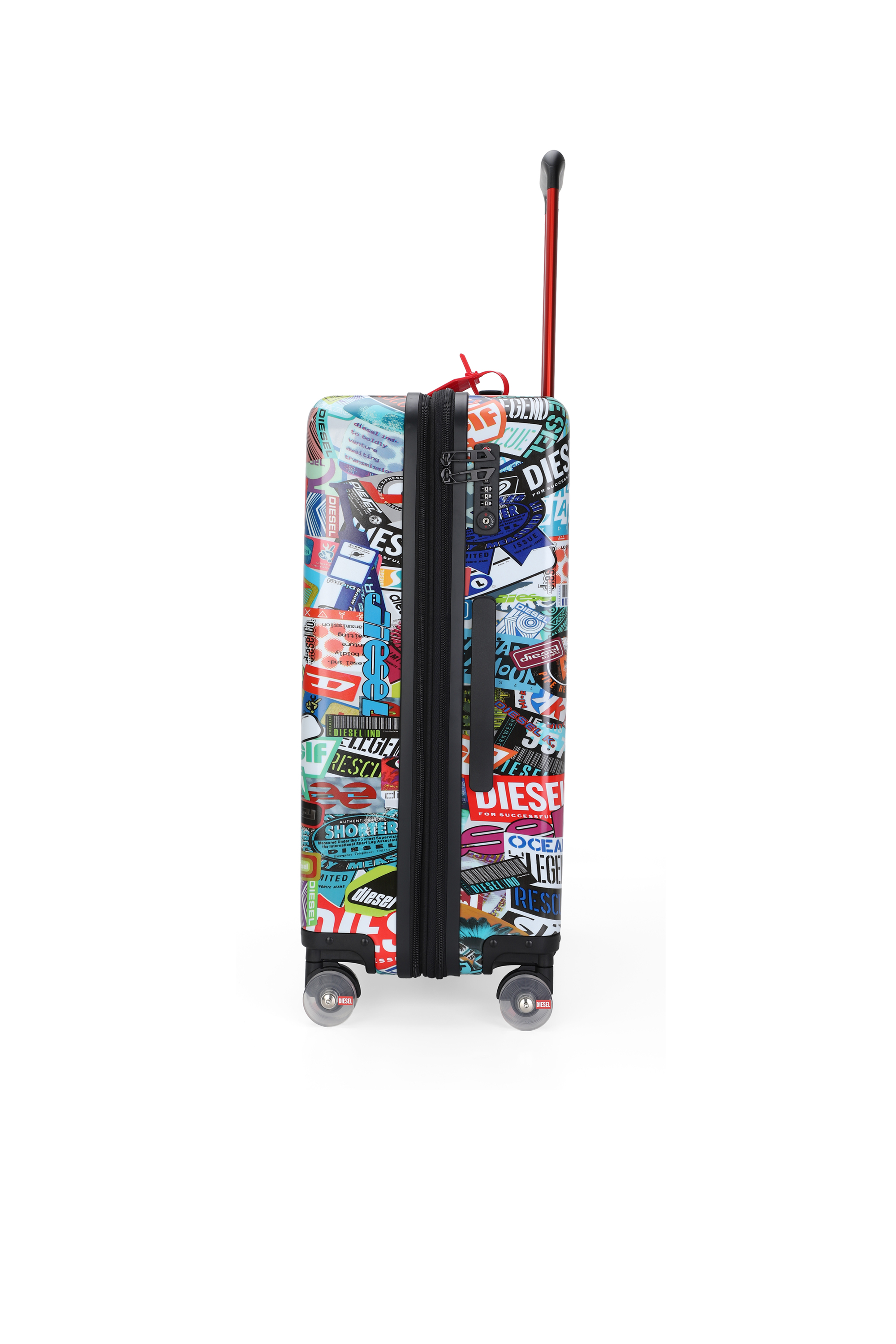 Diesel - DIESEL PC PRINTED TROLLEY-STICKERS- DSL0, Unisex's Sticker style carry‑on suitcase 24" in マルチカラー - 3