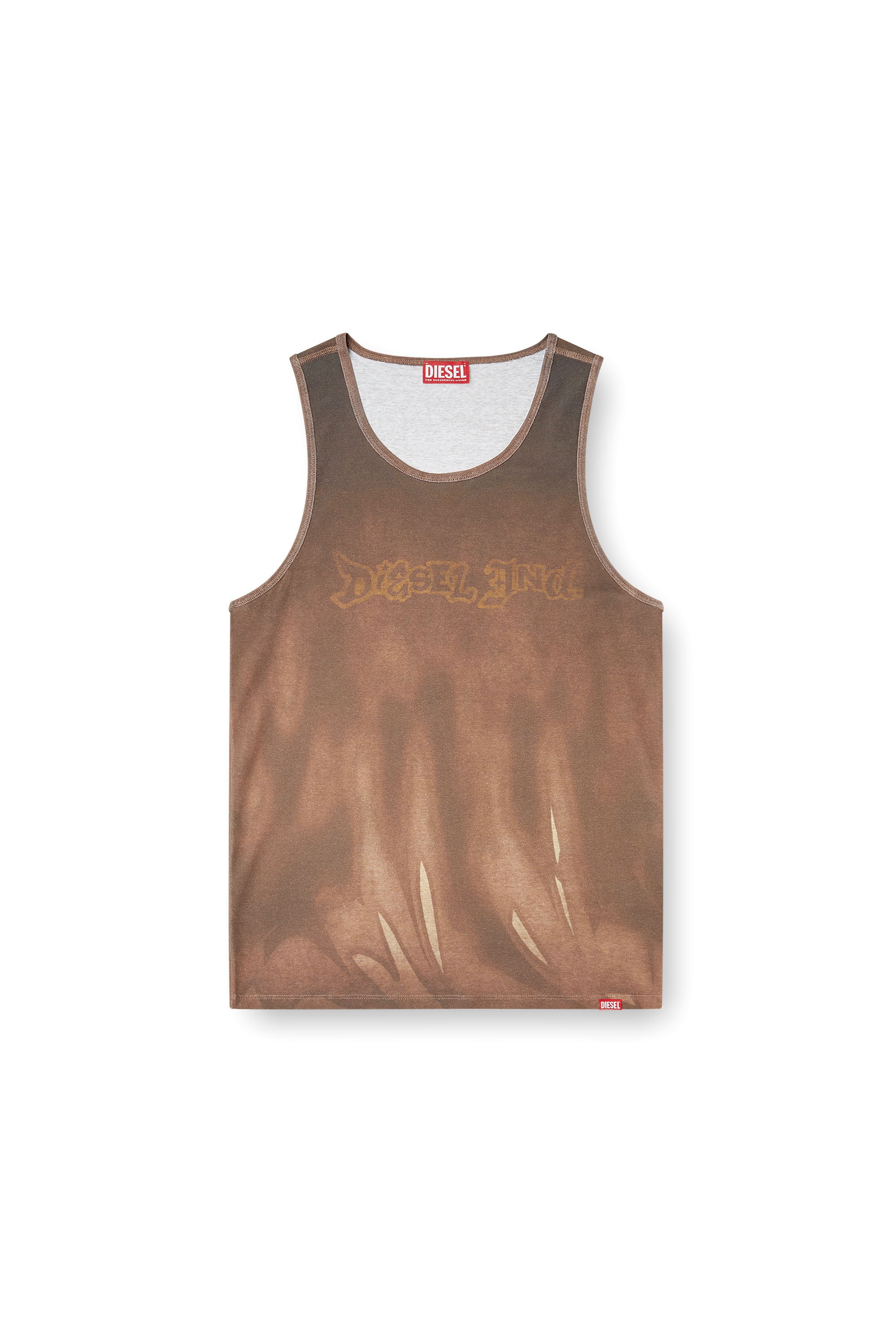Diesel - T-LIFTY-SHOW, Male's Tank top with print in ブラウン - 3
