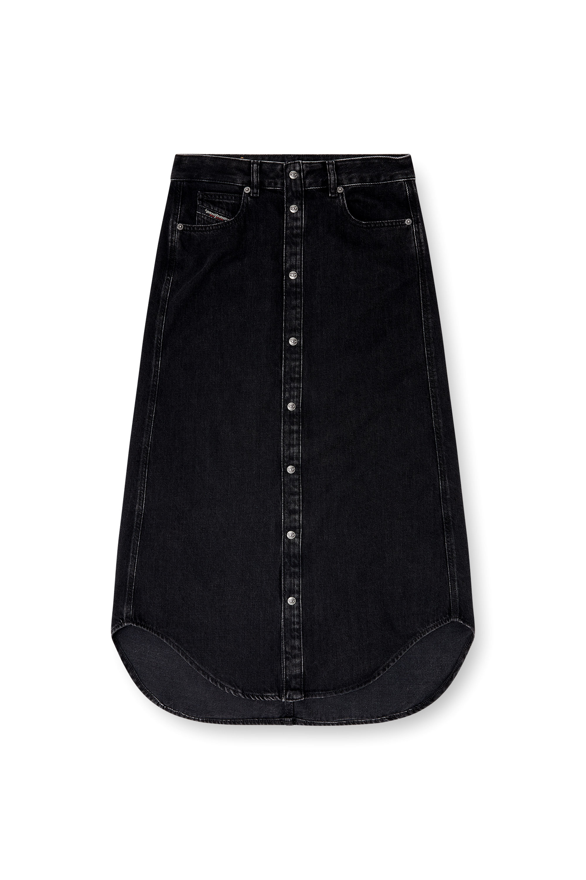 Diesel - DE-ARD-LONG, Female's Midi denim skirt in ブラック - 3