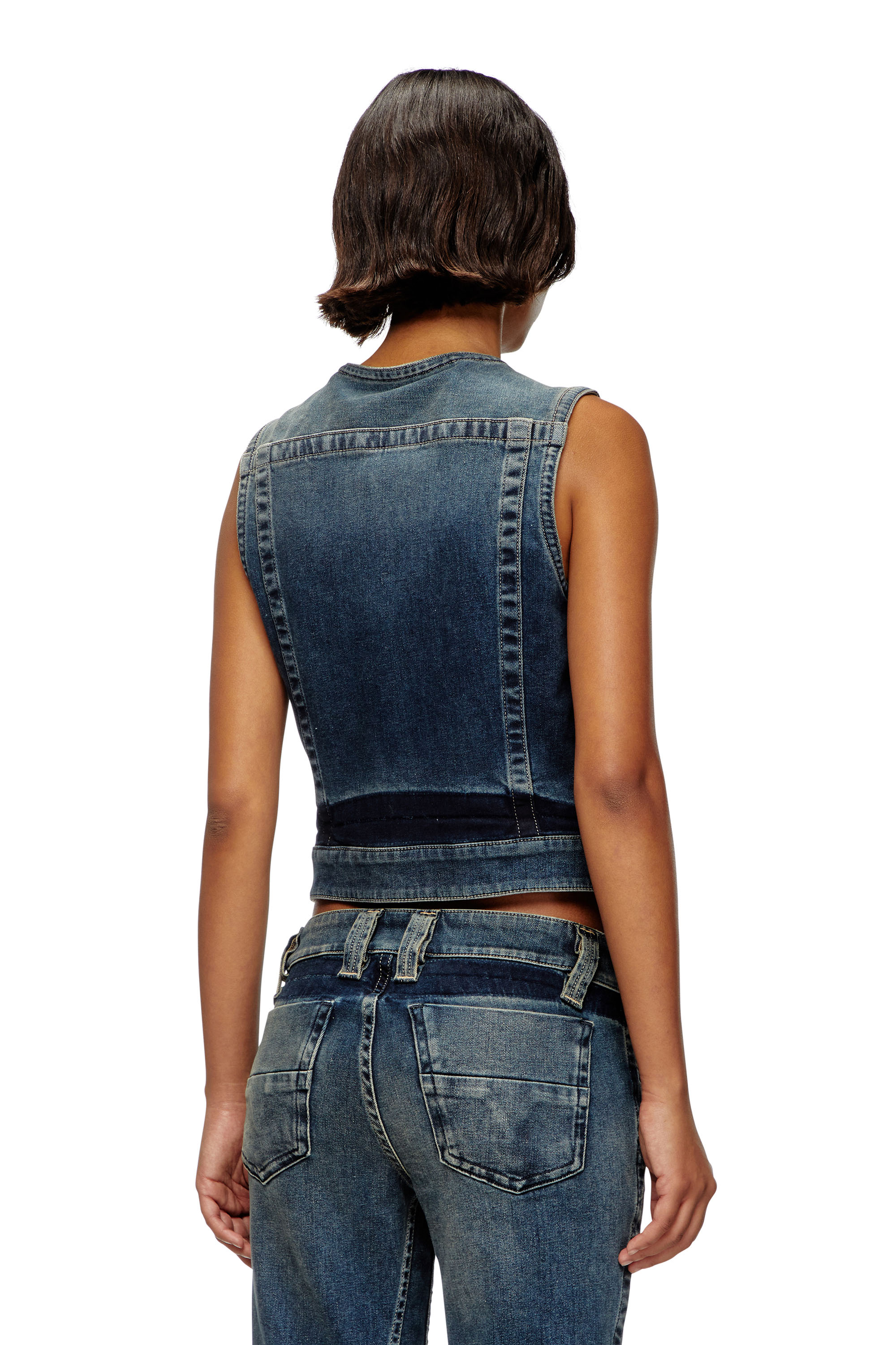 Diesel - DE-PROOF-RE, Female's Zipped top in Rehab denim in ダークブルー - 4