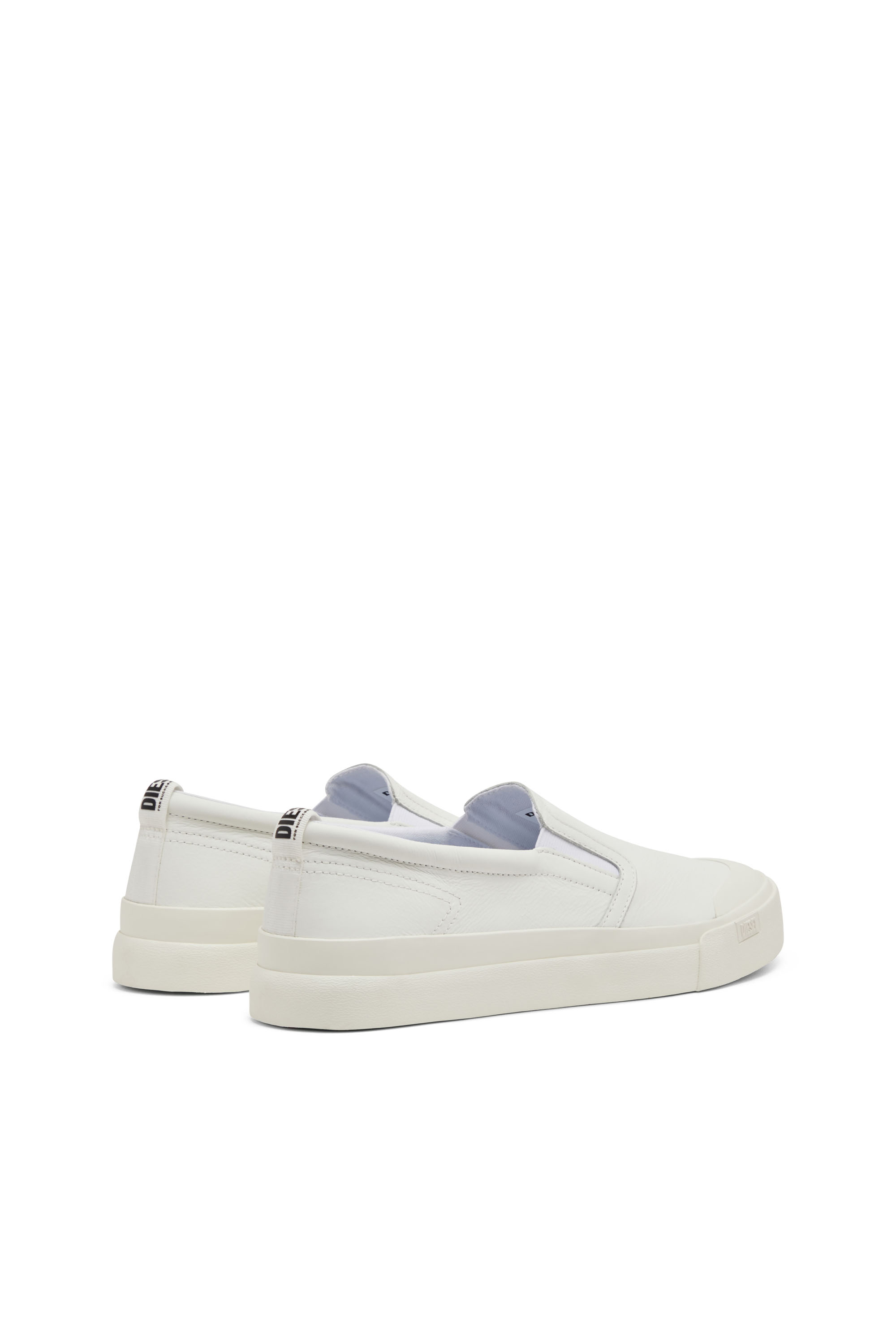 Diesel - S-ATHOS SLIP ON, Male's S-Athos-Slip-on sneakers in plain leather in ホワイト - 3