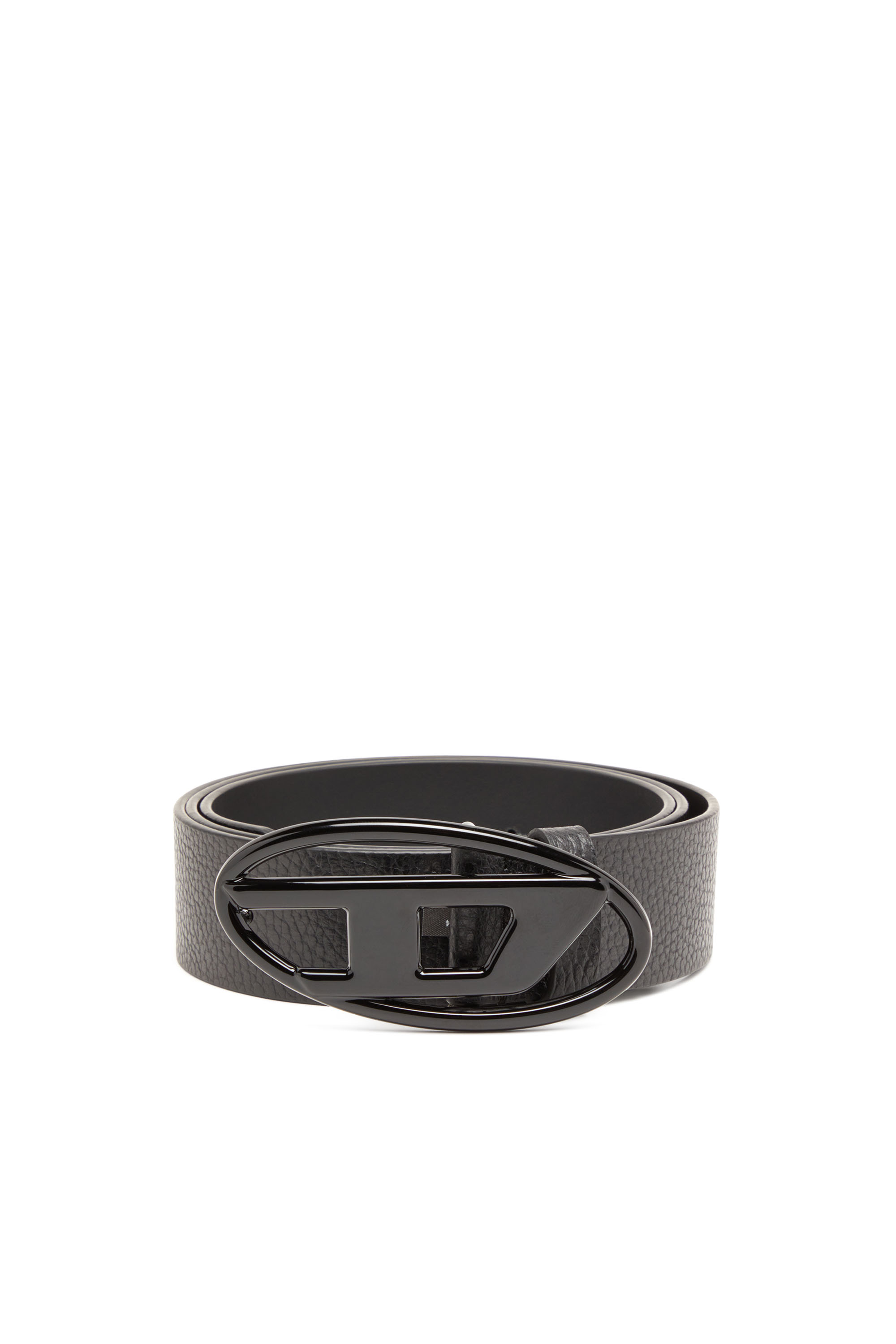 Diesel - B-1DR, Unisex's 4cm Leather belt with matte buckle in ブラック - 1