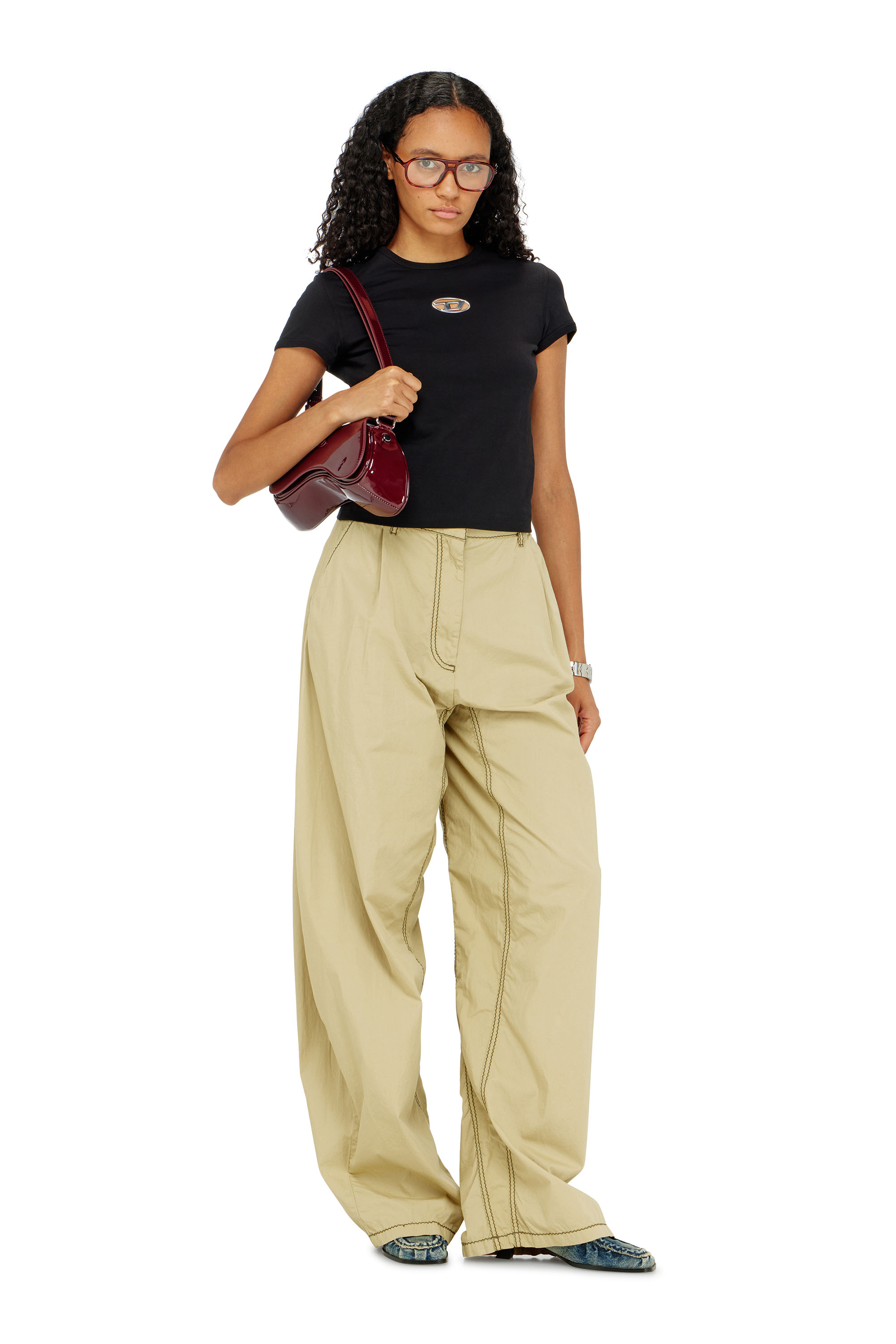 Diesel - T-UNCUTIE-LONG-OD-Q1, Female's Tシャツ in ブラック - 1