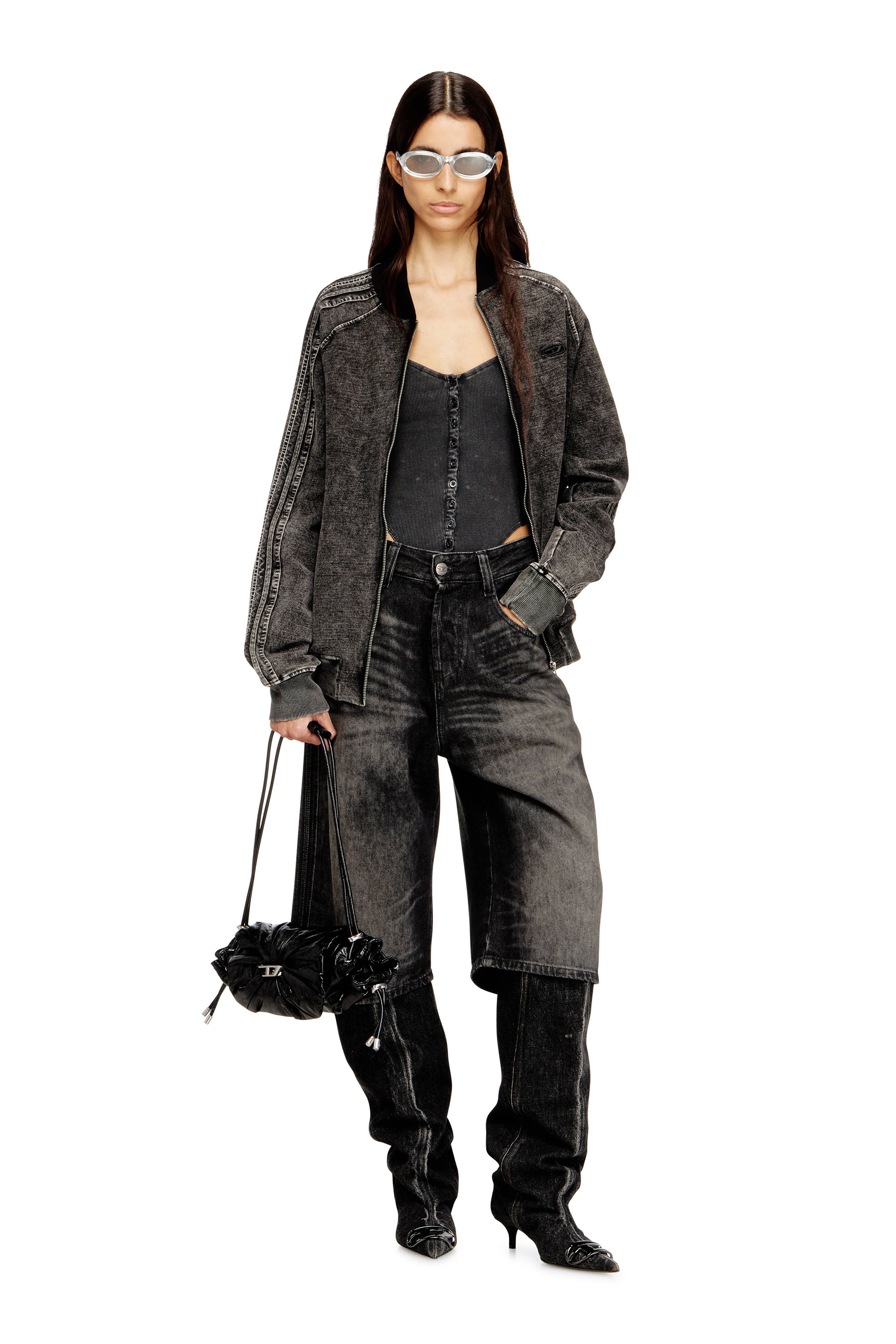 Diesel - D-ENIM-M-SHORT-S, Unisex's デニムショートパンツ in ブラック - 2