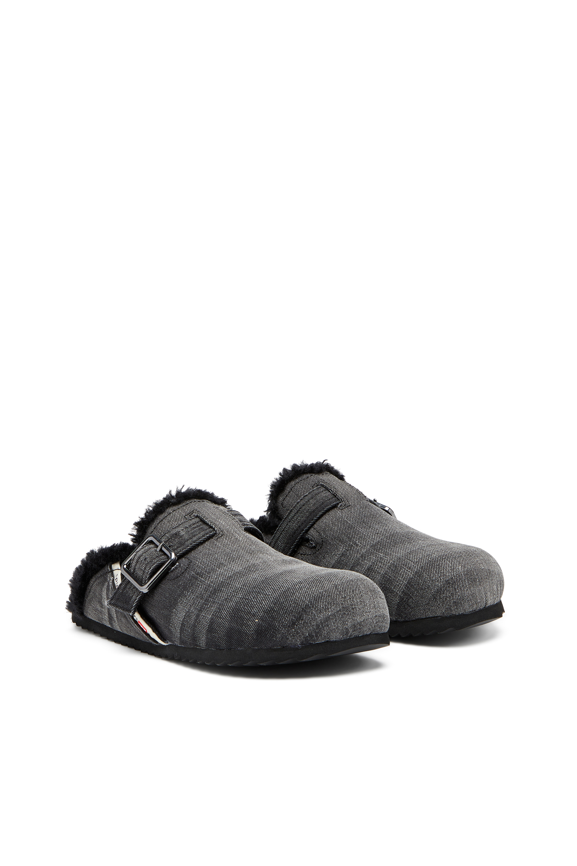 Diesel - D-WOODSTOCK X, Male's D-Woodstock-Denim mules with fluffy lining in ブラック - 2