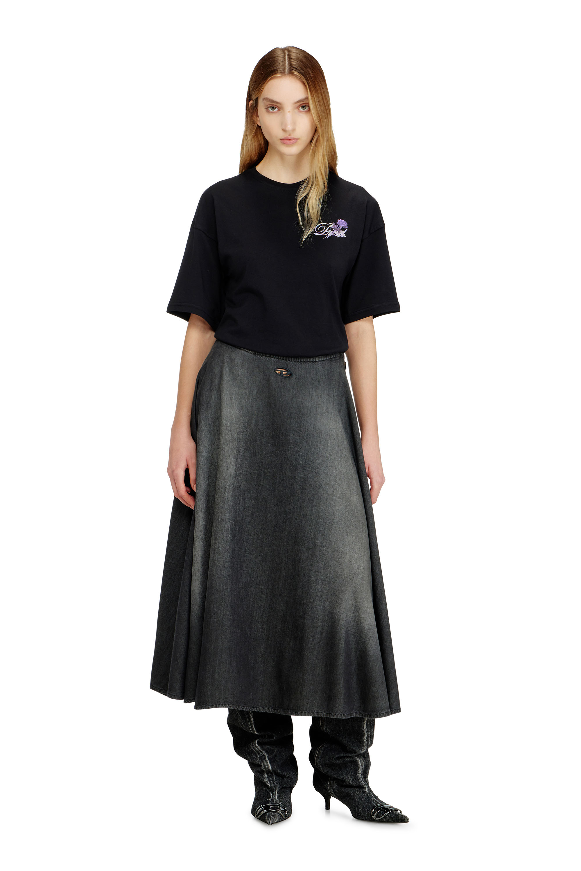 Diesel - T-CROPYN, Female's Jersey T-shirt with embroidery in null - 2